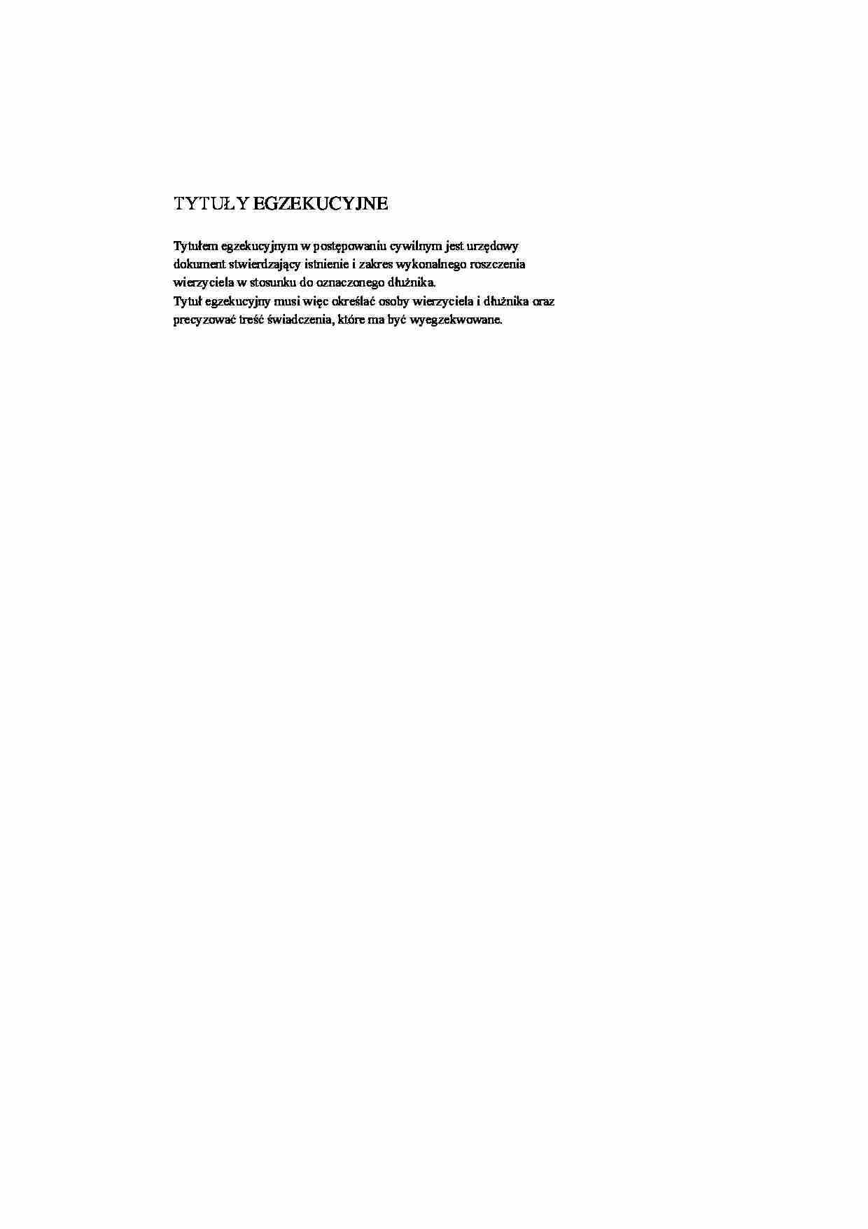 Tytuły egzekucyjne i podział - strona 1