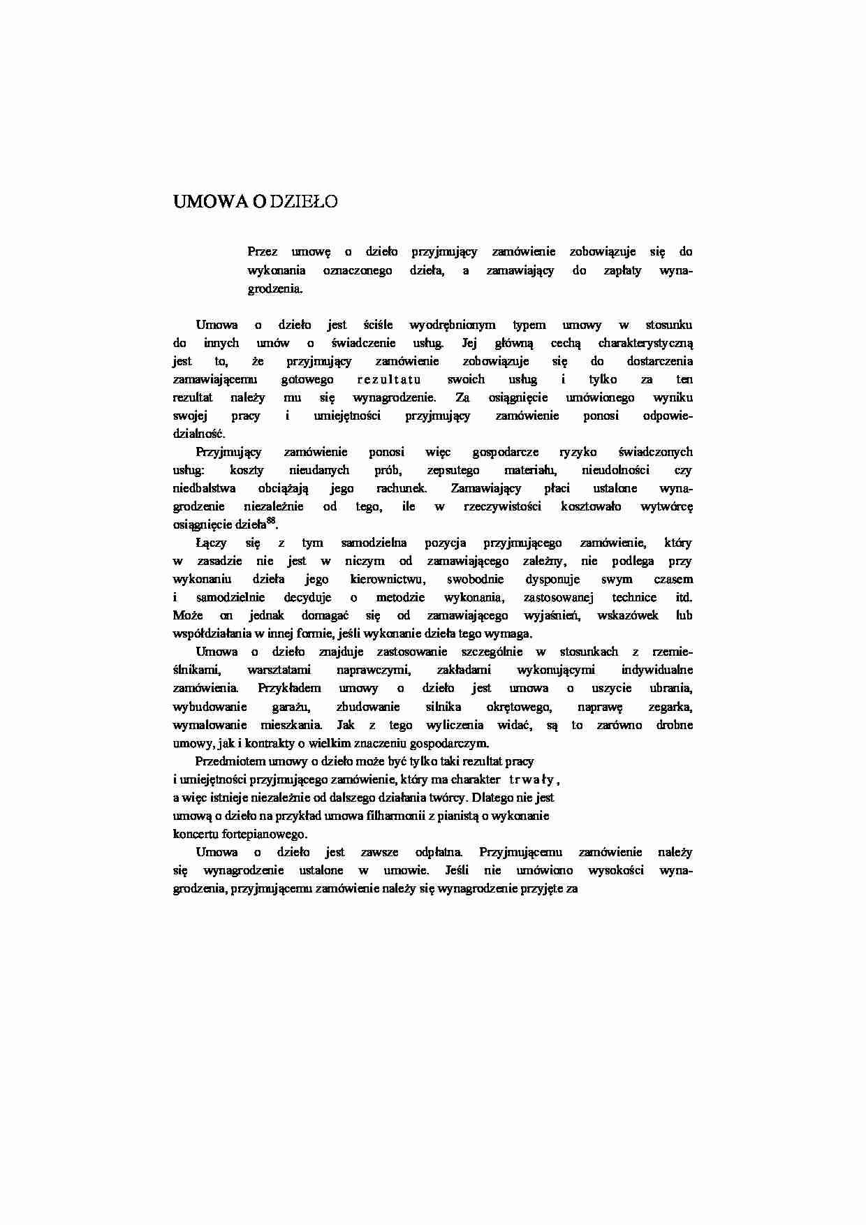 Umowa o dzieło - strona 1