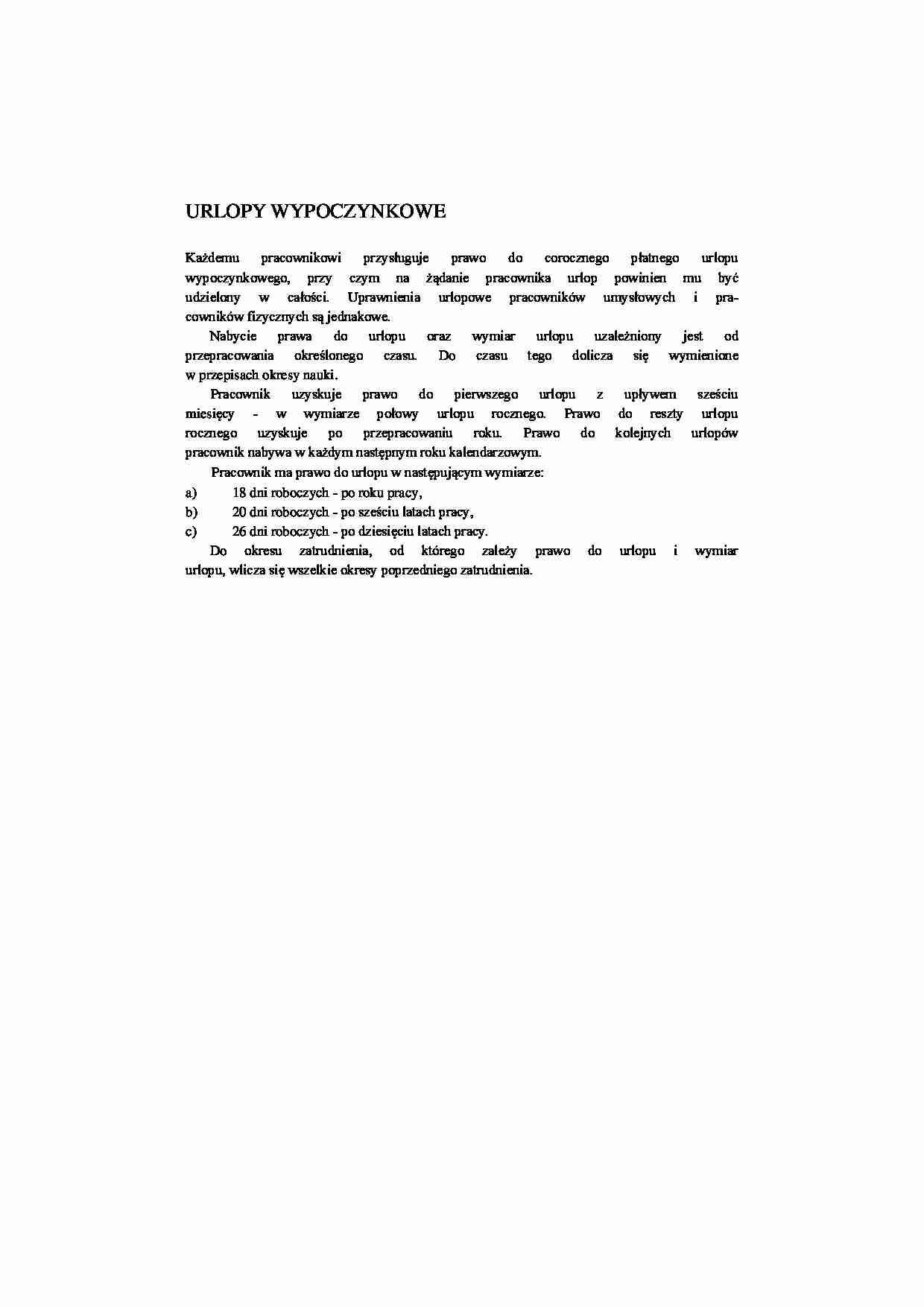 Urlopy wypoczynkowe - strona 1