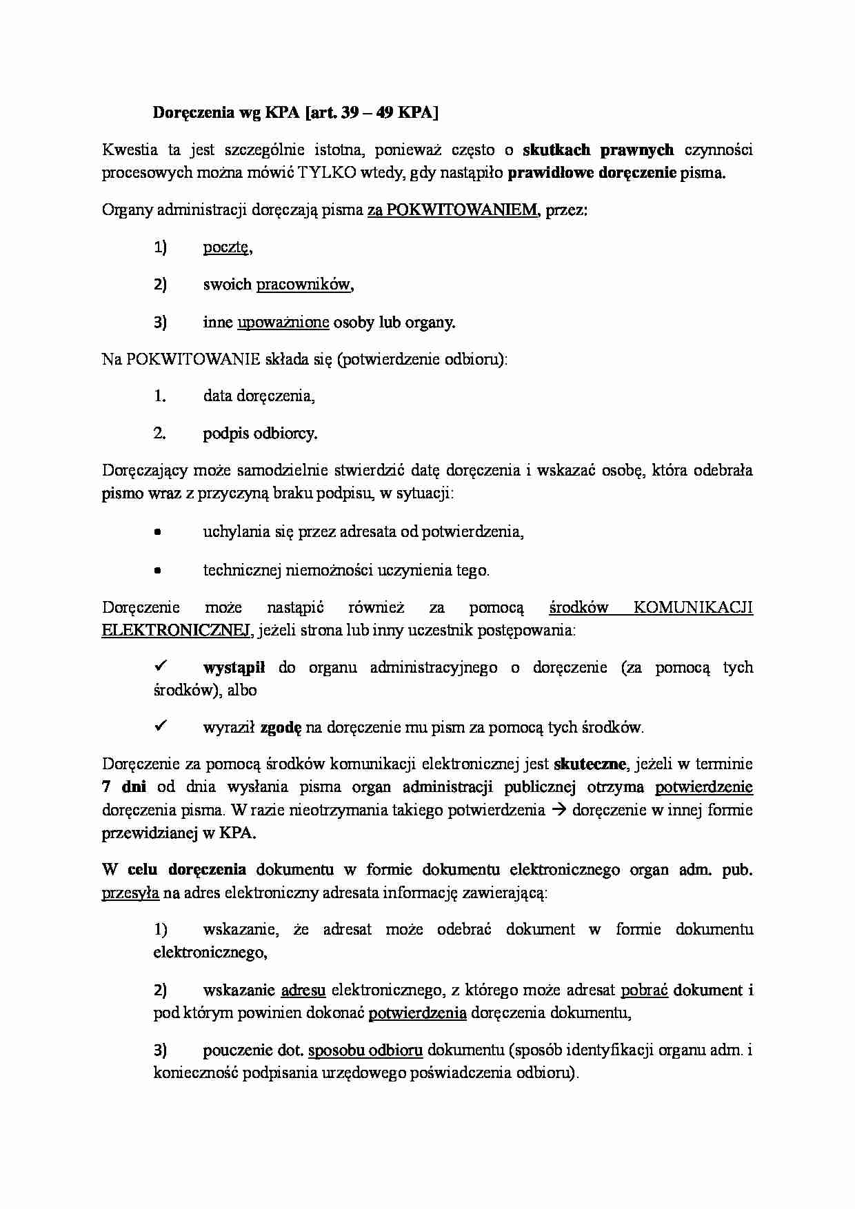 Doręczenia wg KPA - strona 1