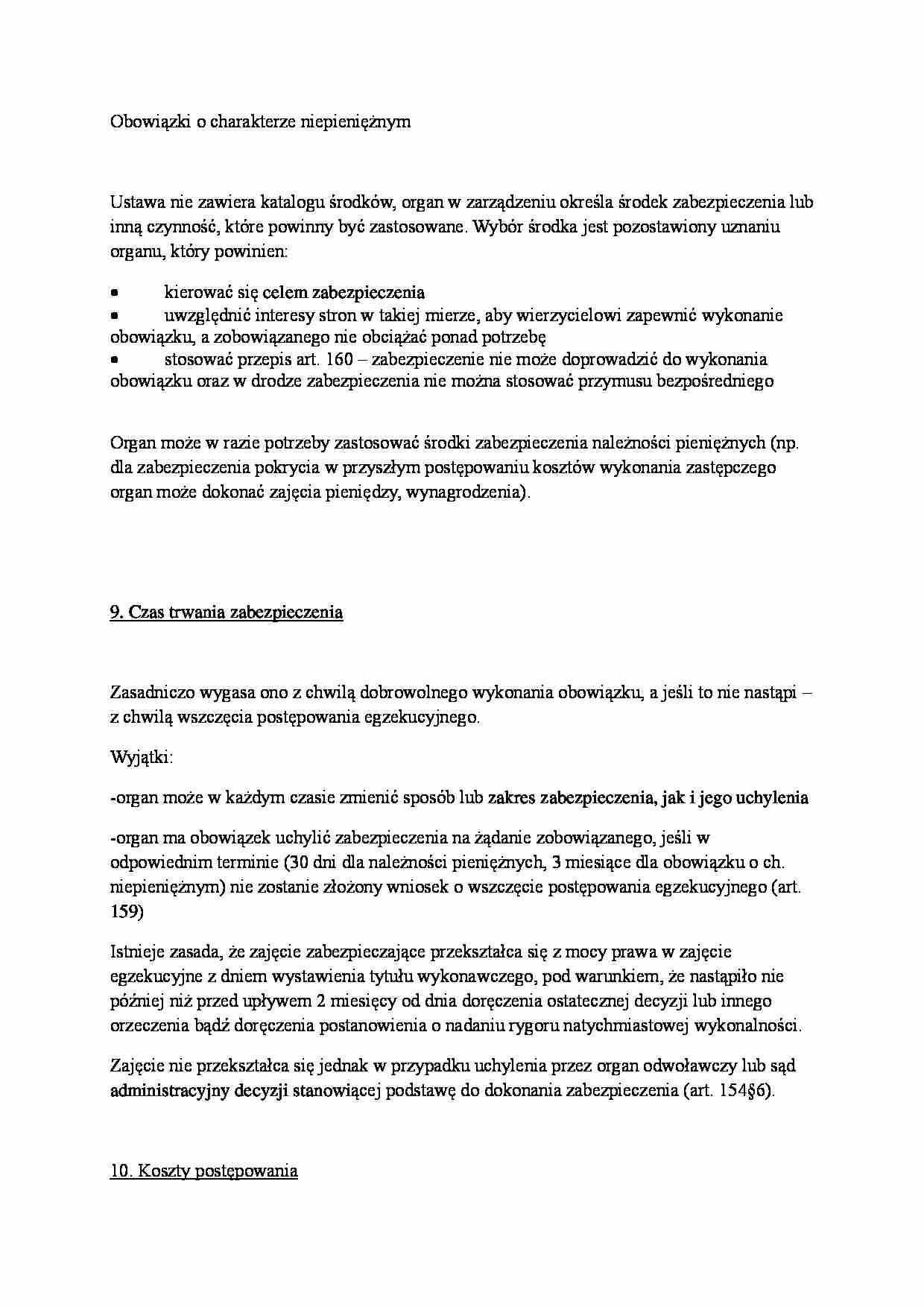 Obowiązki o charakterze niepienieżnym - strona 1