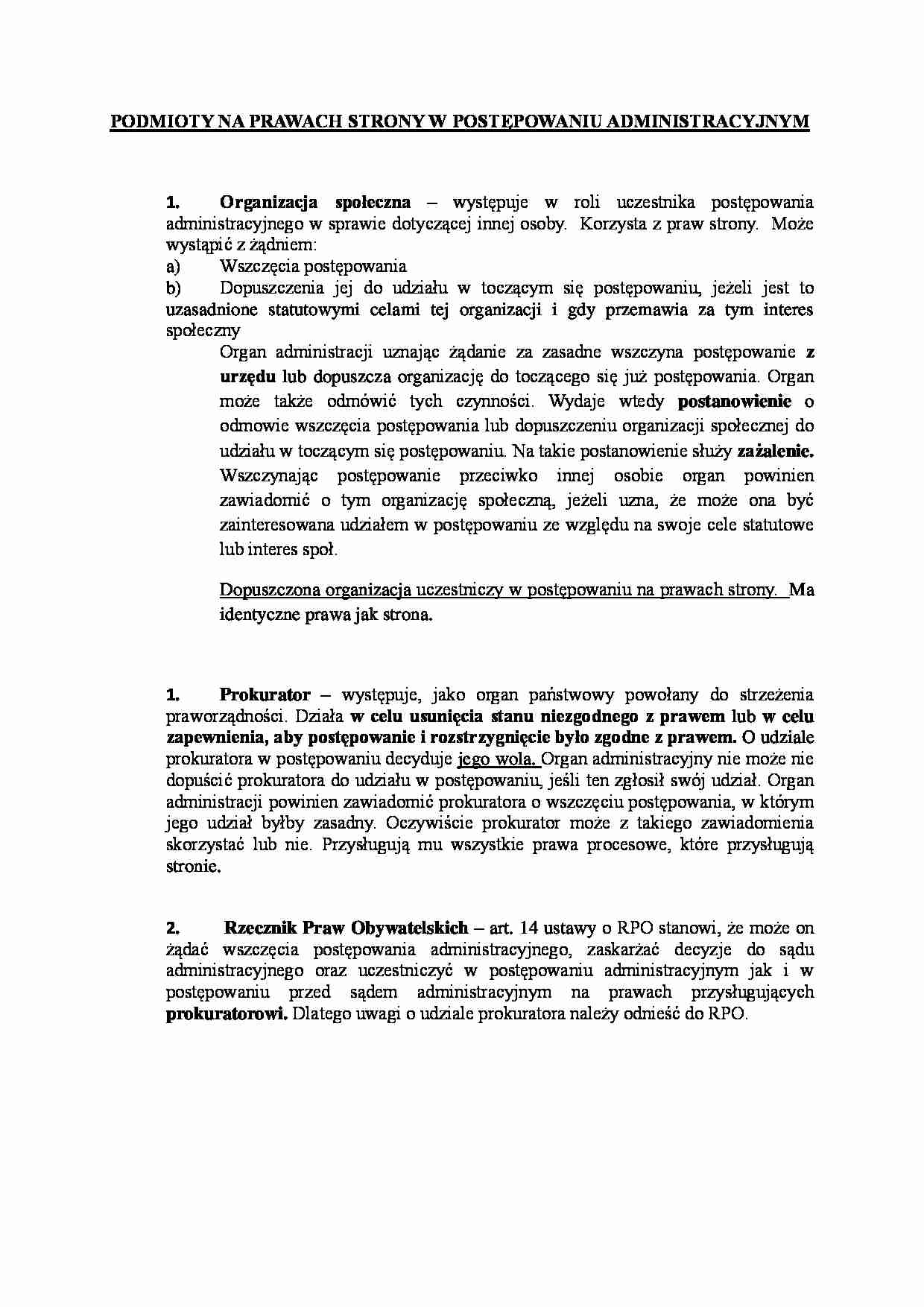 Podmioty na prawach strony - strona 1