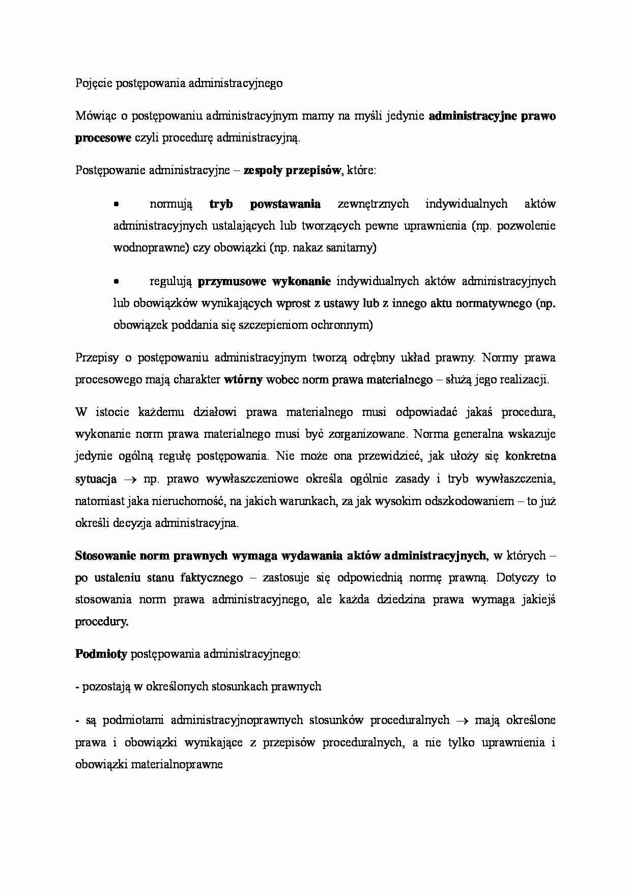 Pojęcie postepowania administracyjnego - strona 1