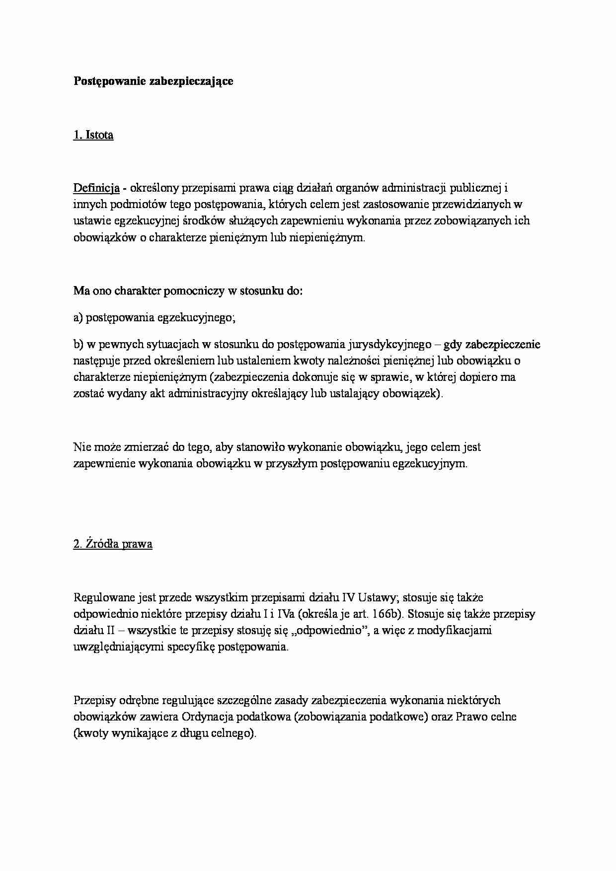 Postępowanie zabezpieczające 1 - strona 1