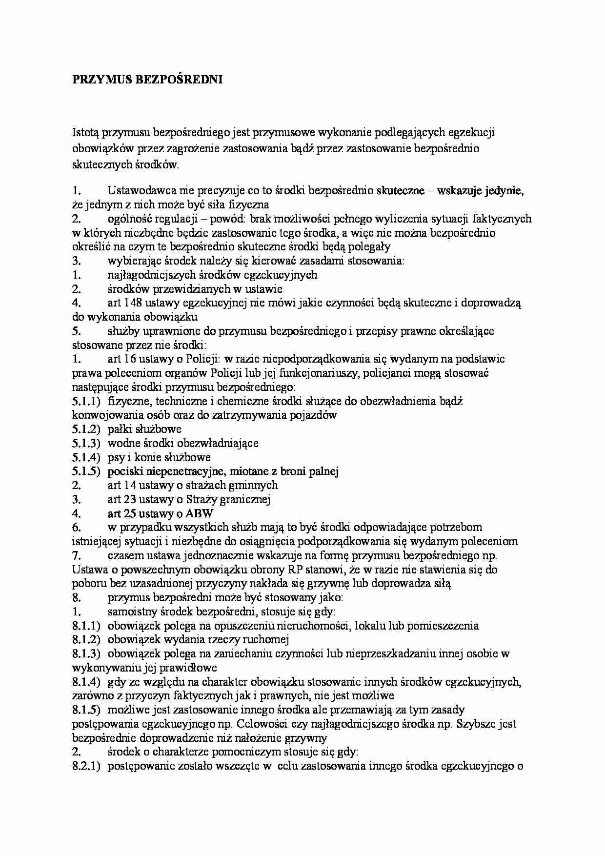 Postępowanie administracyjne - przymus bezpośredni - strona 1