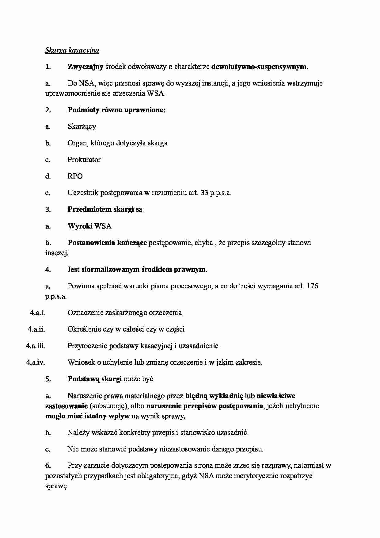 Postępowanie administracyjne - skarga kasacyjna - strona 1