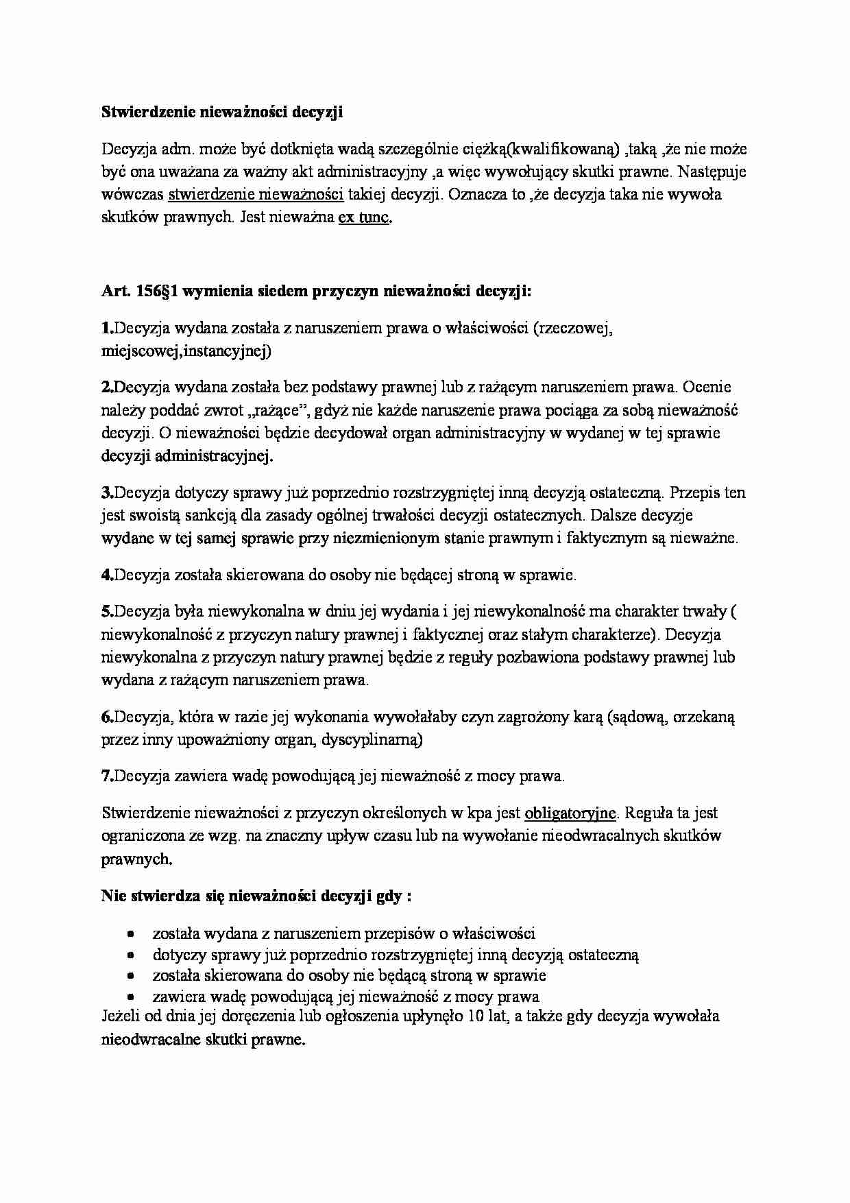 Stwierdzenie nieważności decyzji - strona 1