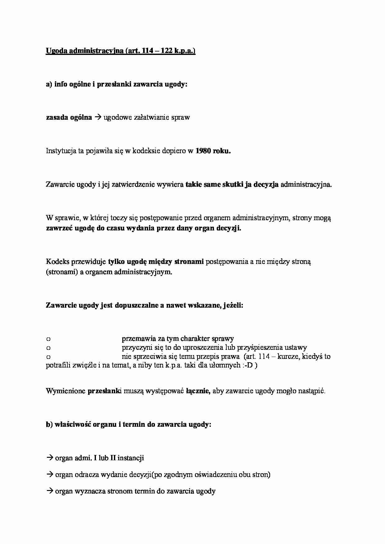 Postępowanie administracyjne - ugoda - strona 1