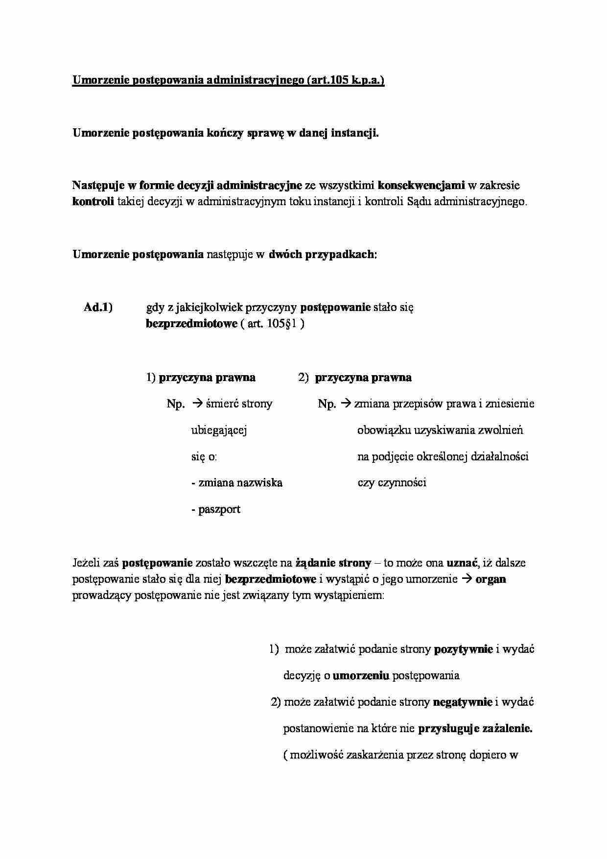 Umorzenie postępowania administracyjnego - strona 1