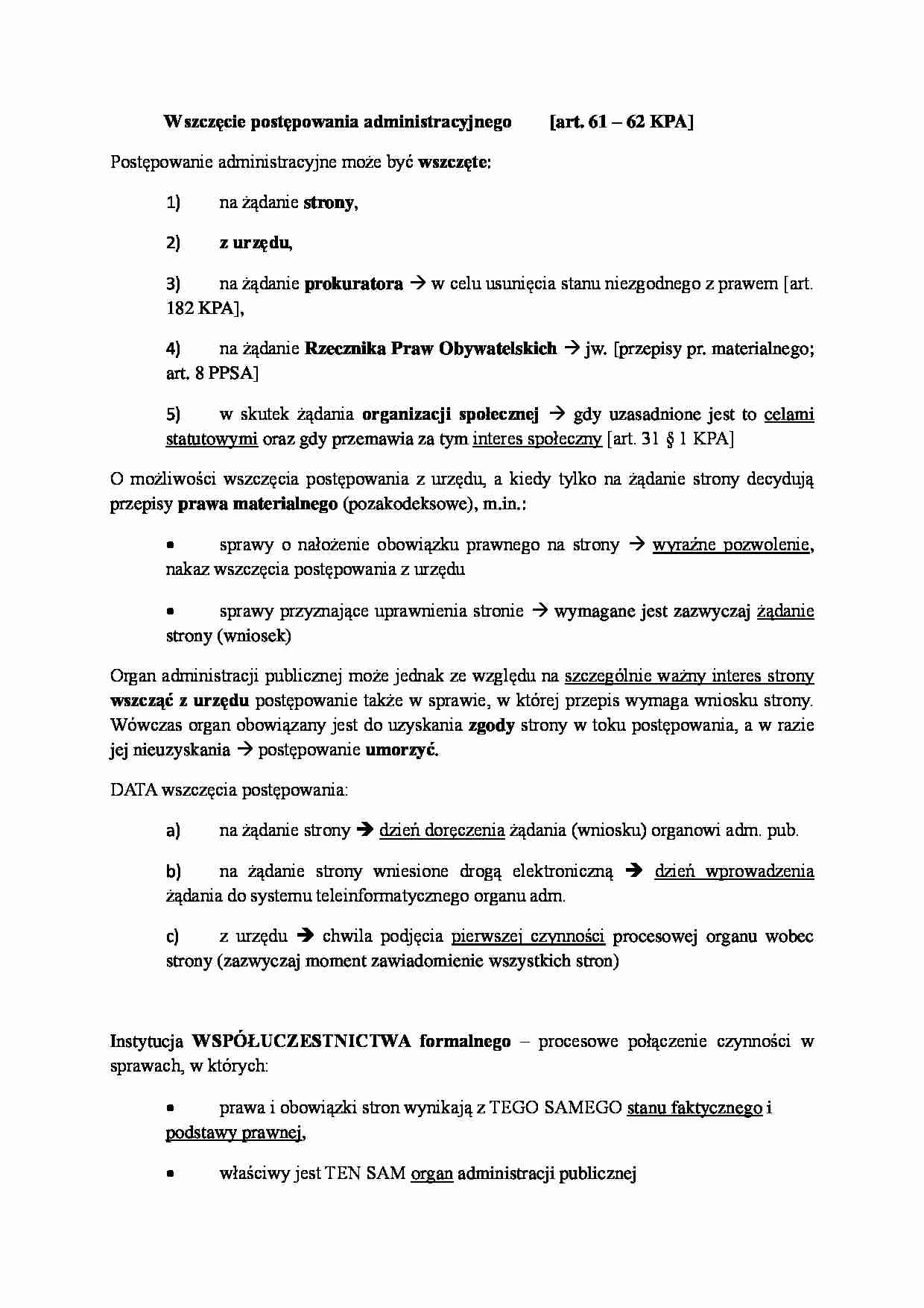 Wszczęcie postępowania administracyjnego - strona 1