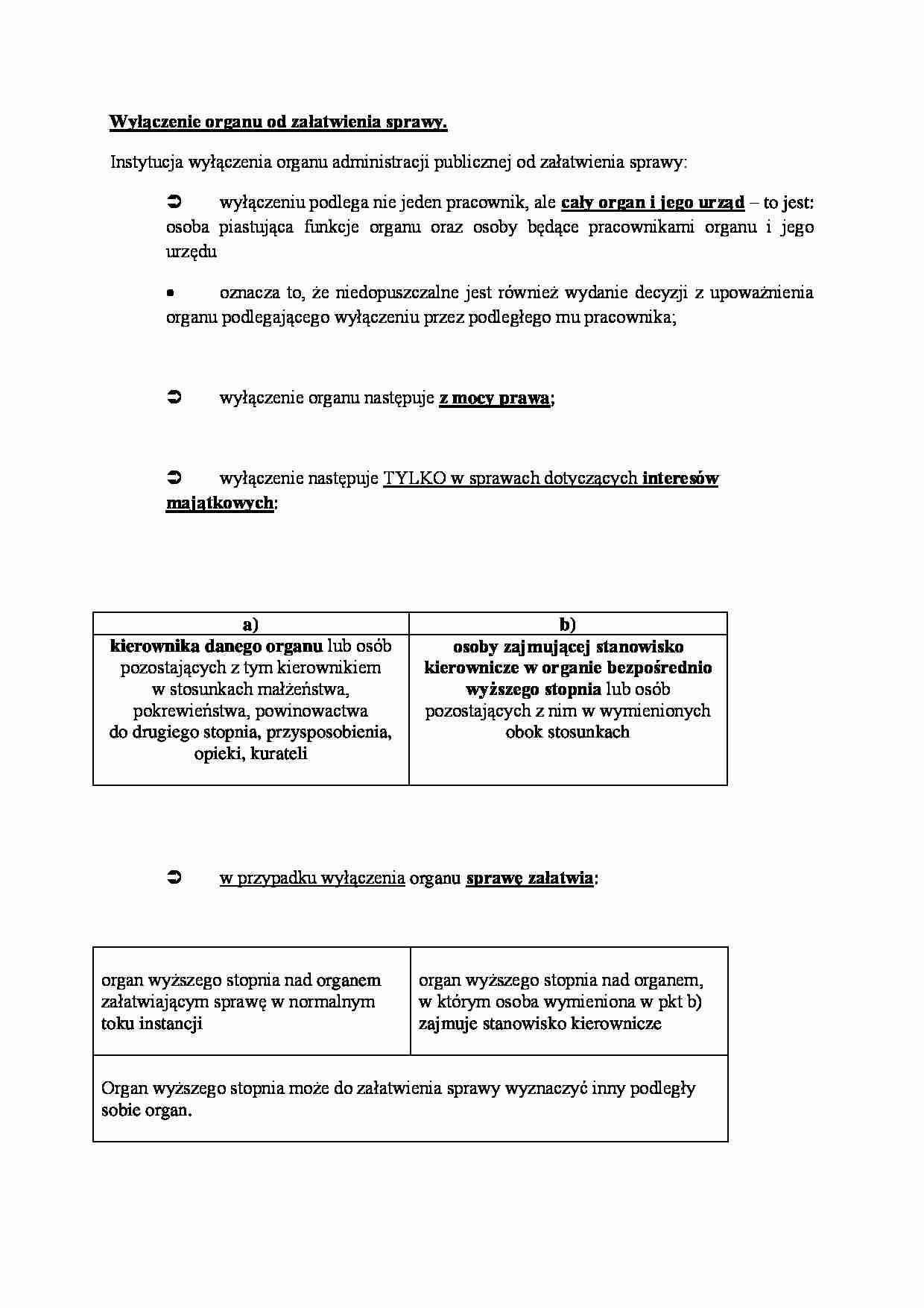 Wyłączenie organu od załatwienia sprawy - strona 1
