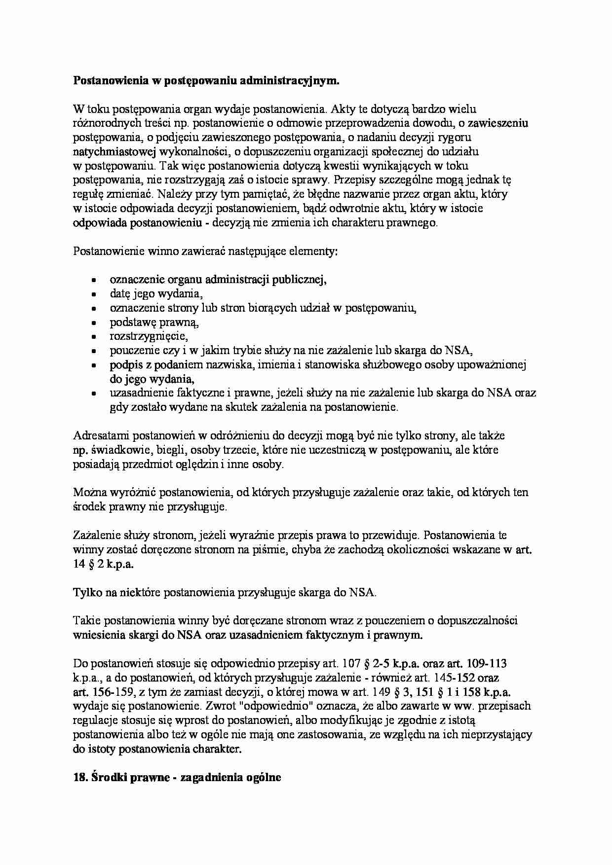Postępowanie administracyjne - wykład 8 - strona 1