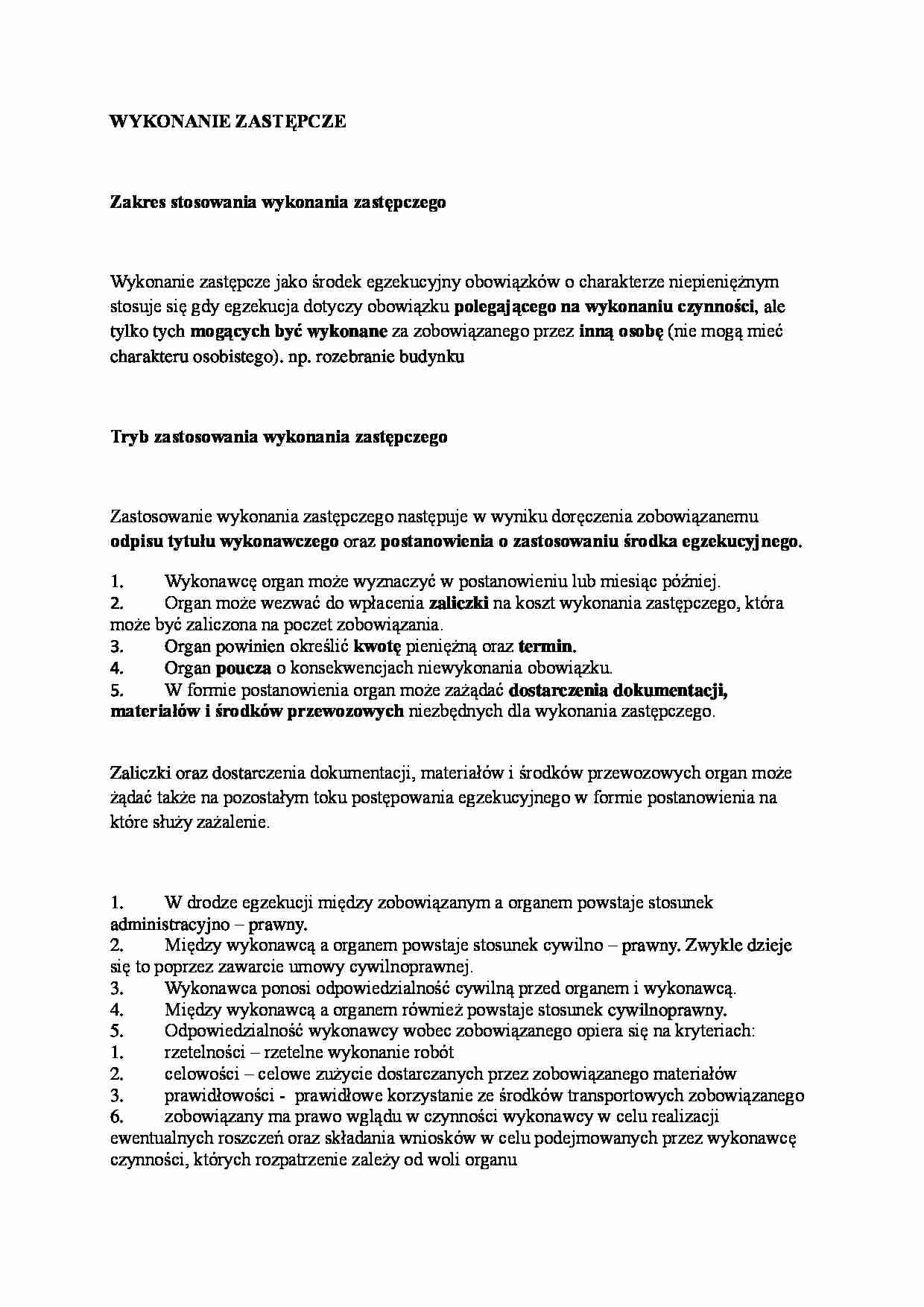 Postępowanie administracyjne - wykonanie zastępcze - strona 1