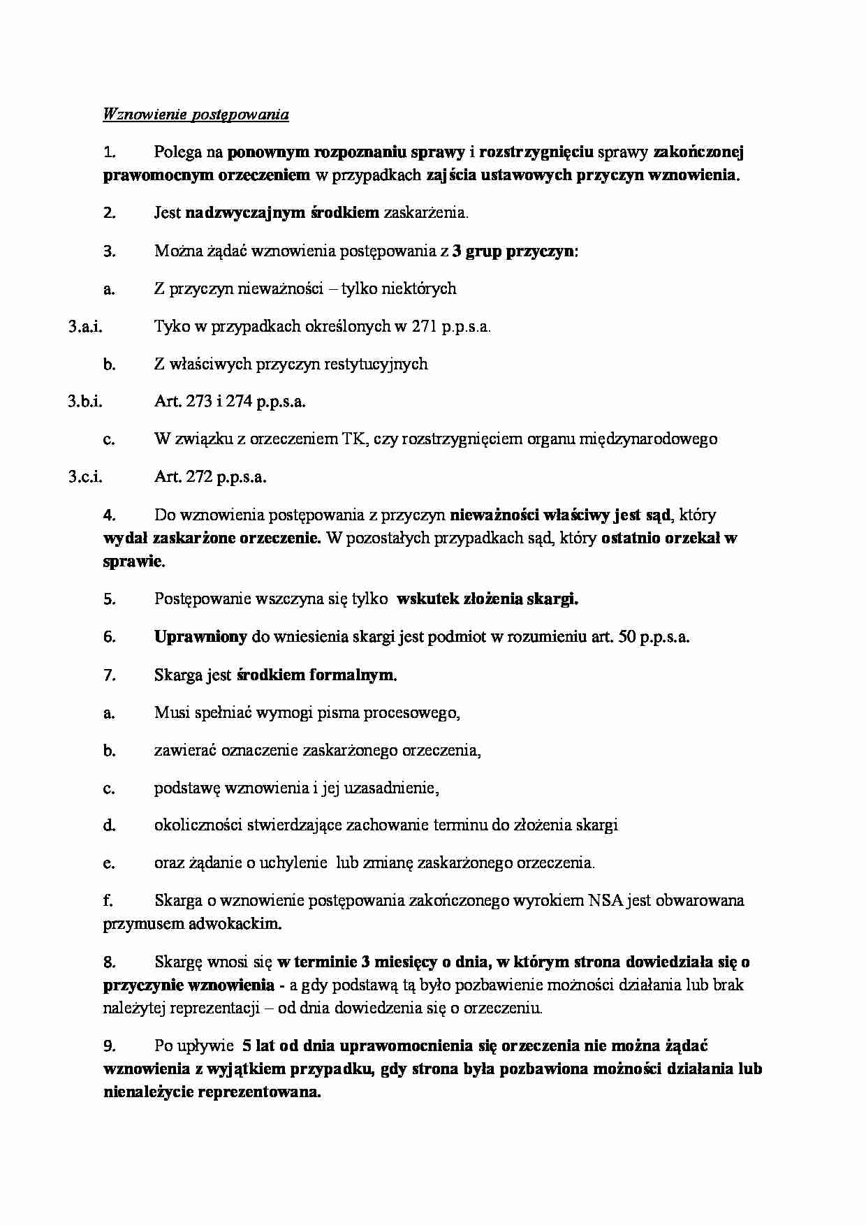 Wznowienie postępowania, administracyjne - strona 1