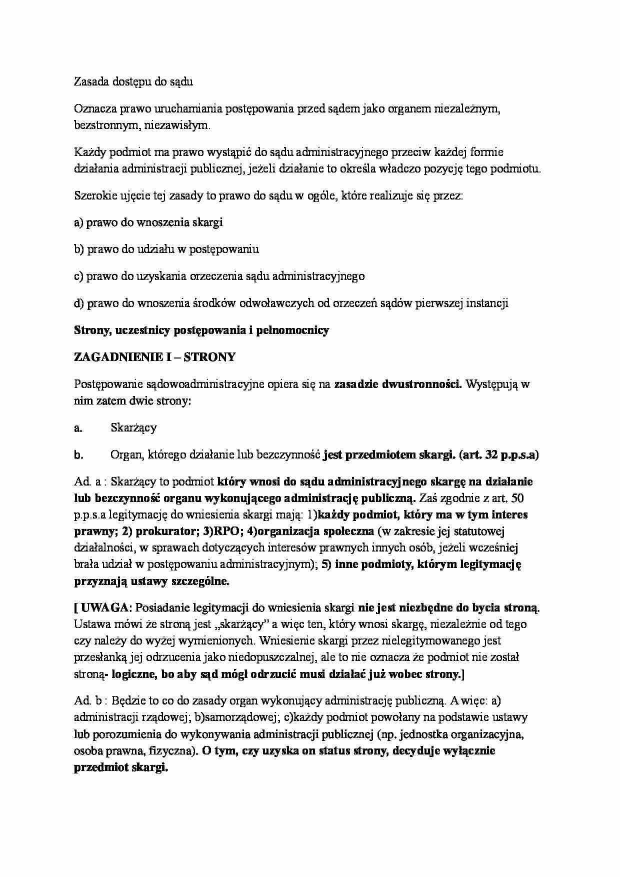 Zasada dostępu do sądu - strona 1