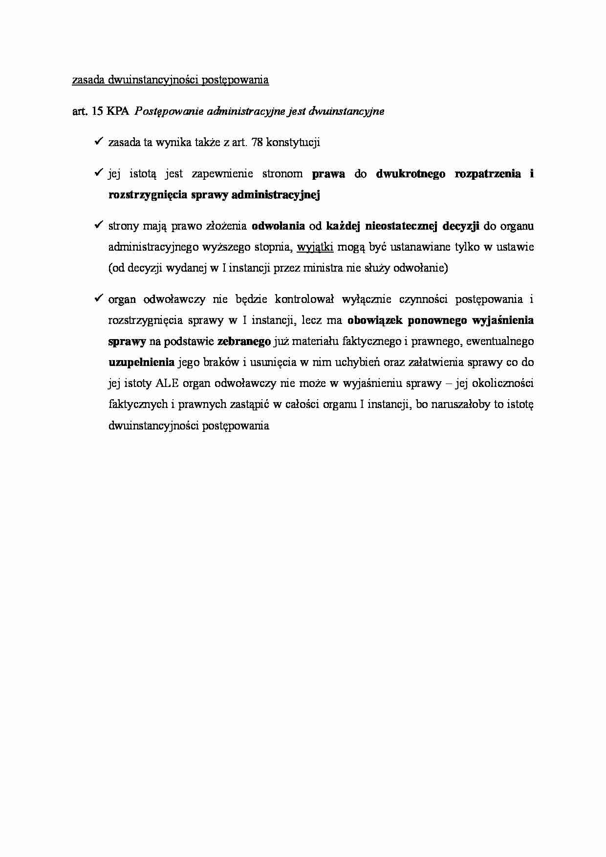 Zasada dwuinstancyjności postępowania - strona 1