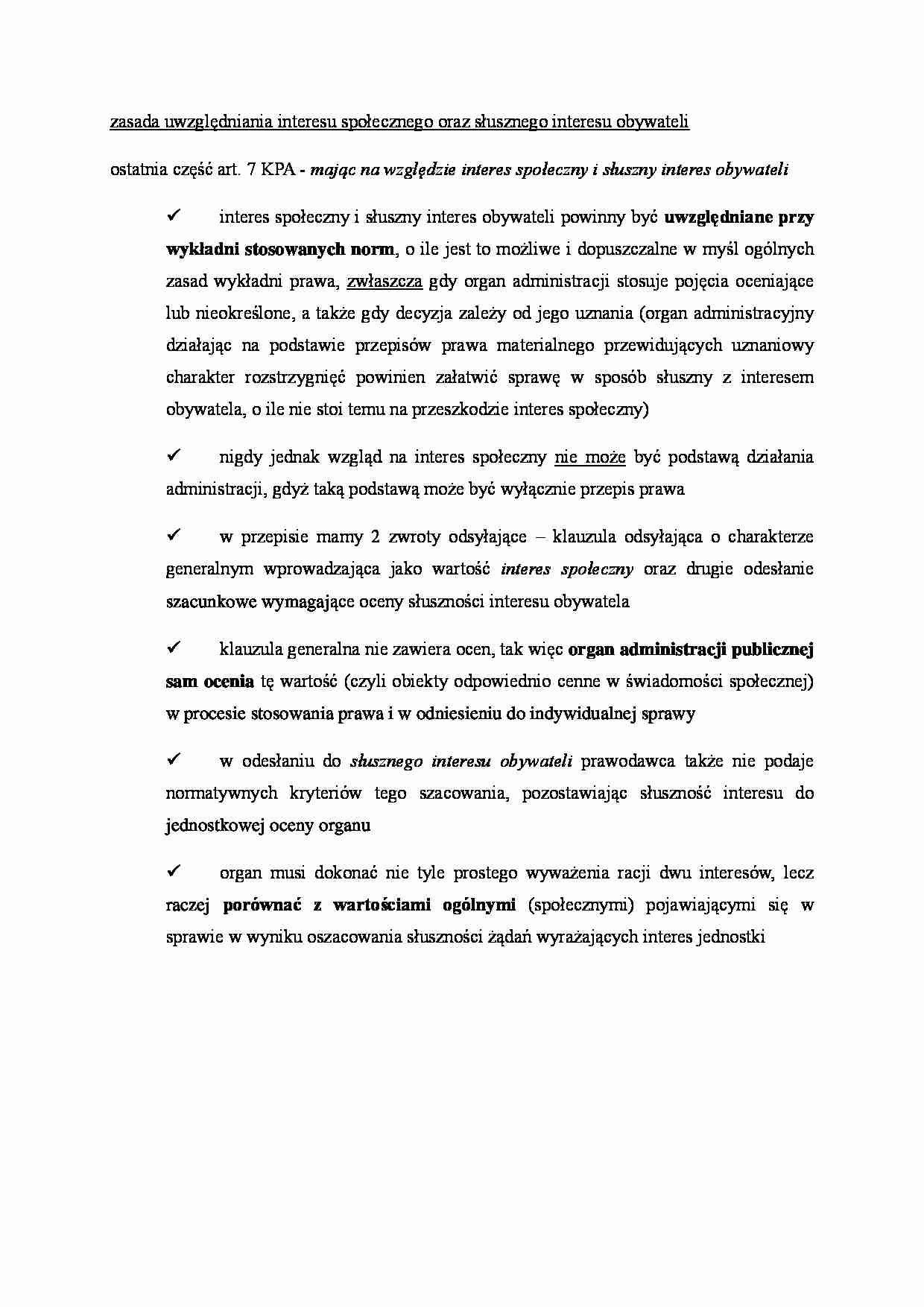 Zasada uwzględniania interesu społecznego - strona 1