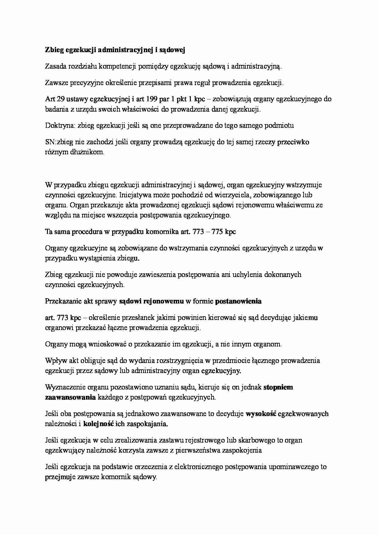 Zbieg egzekucji administracyjnej i sądowej - strona 1