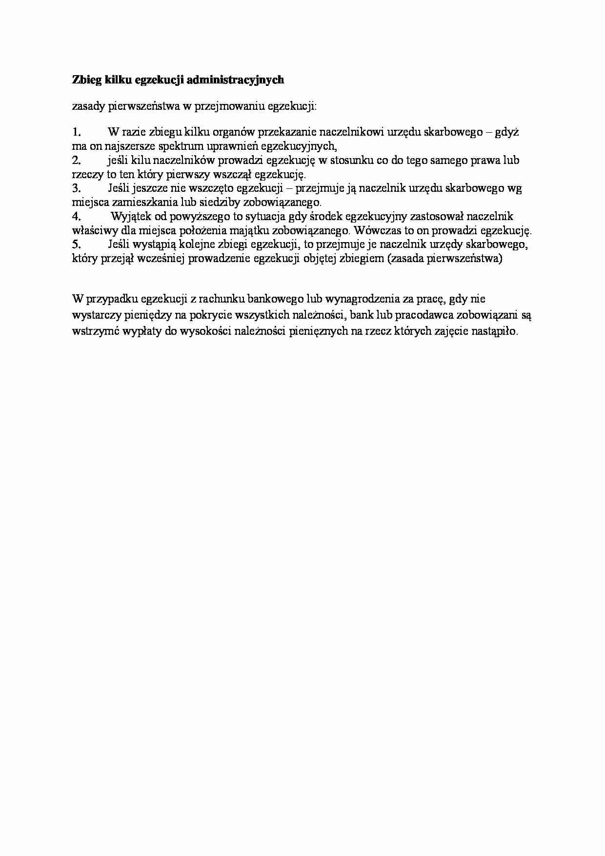 Zbieg kilku egzekucji administracyjnych - strona 1