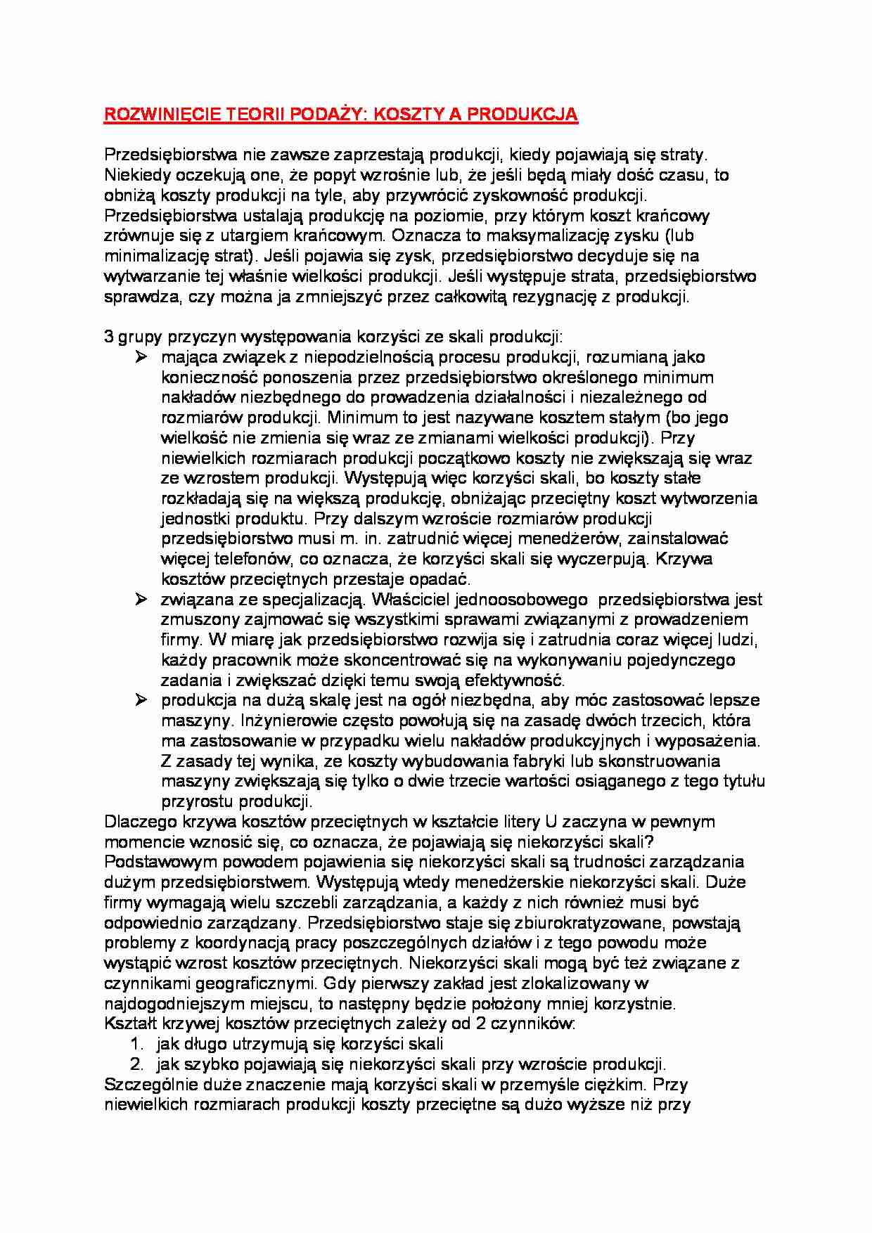 Koszty a produkcja - strona 1