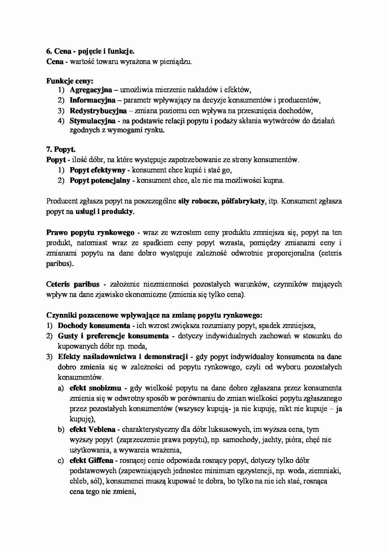 Cena - pojęcie i funkcje - strona 1