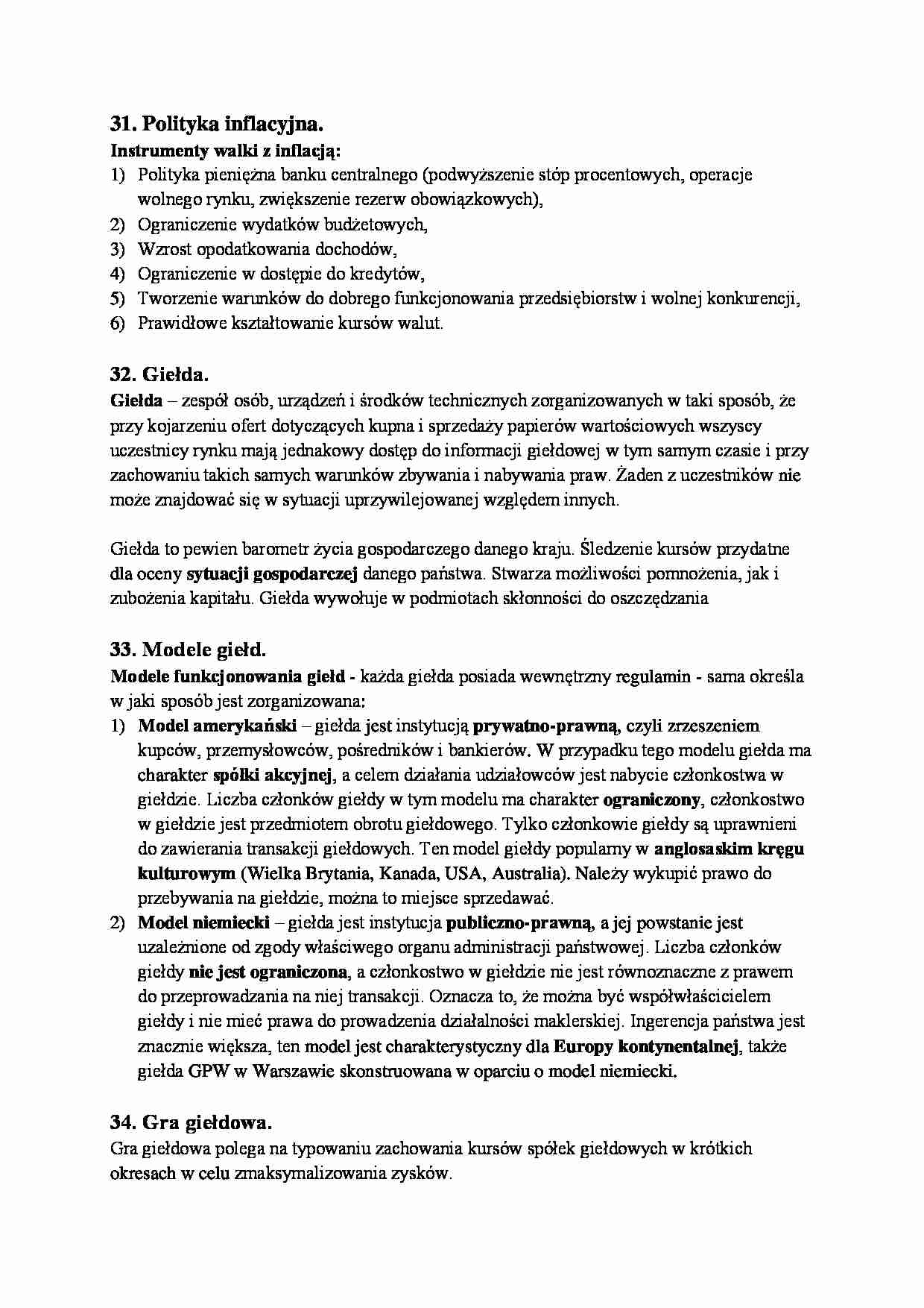 Opracowanie zagadnień z ekonomii 7 - strona 1