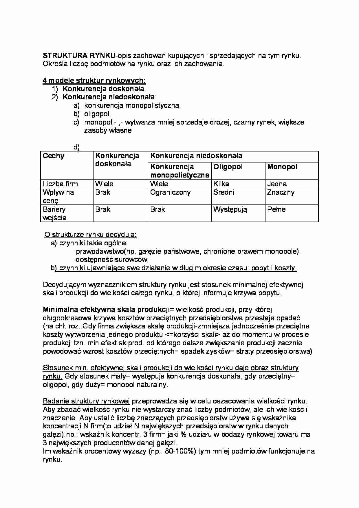 Ekonomia - Struktura rynku - strona 1