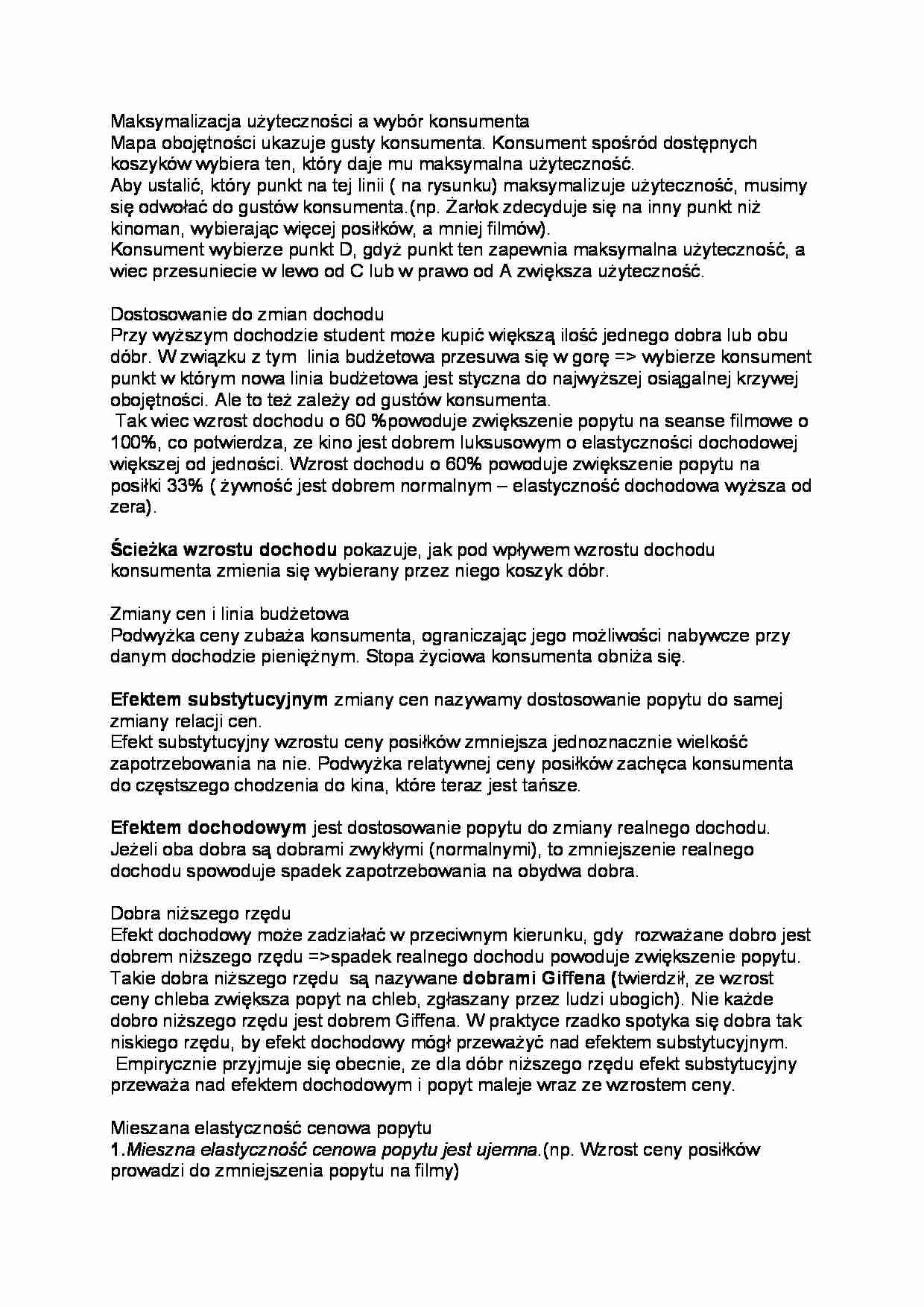 Teoria wyboru konsumenta cz 3 - strona 1