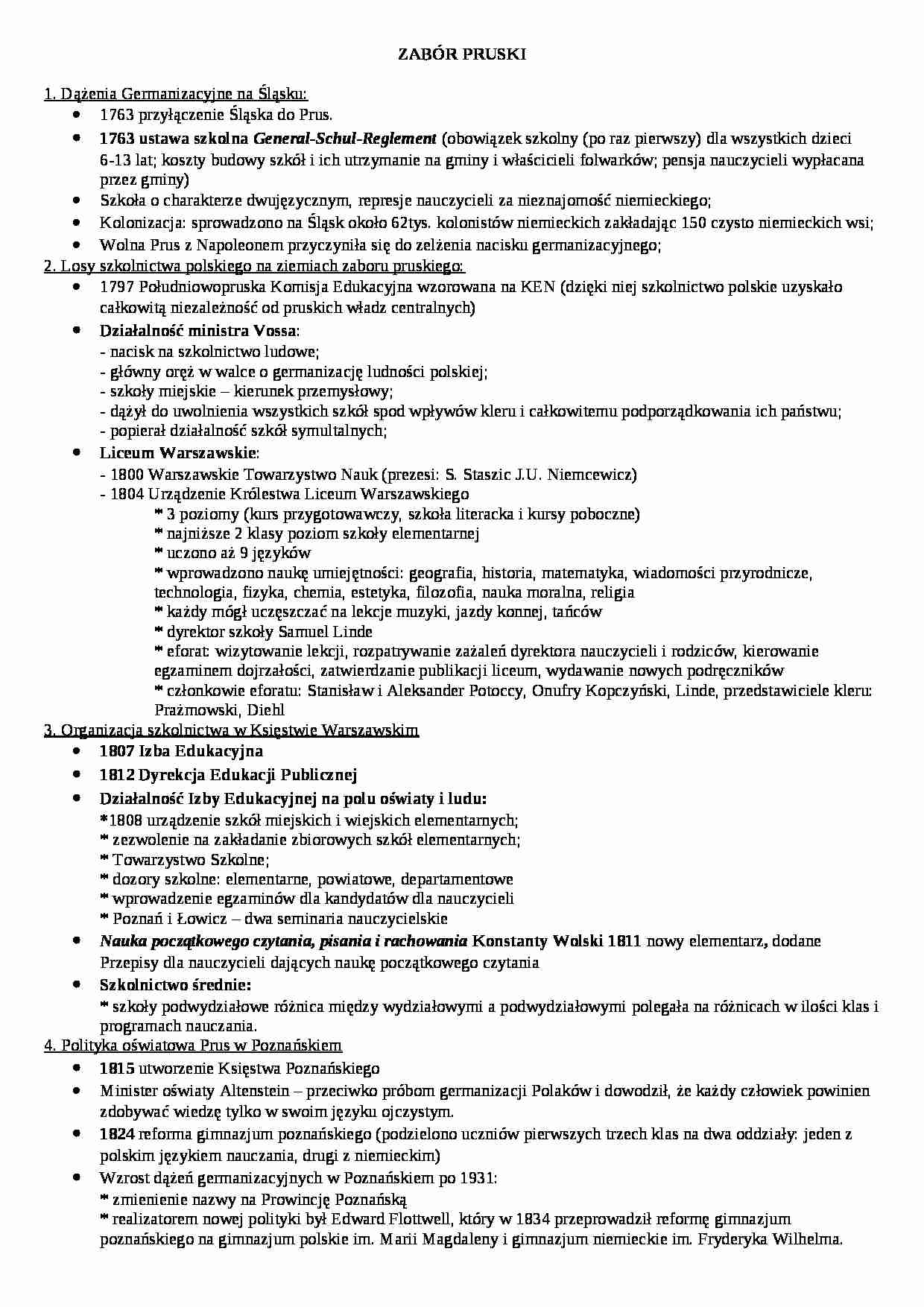 Historia wychowania - zabór pruski - strona 1