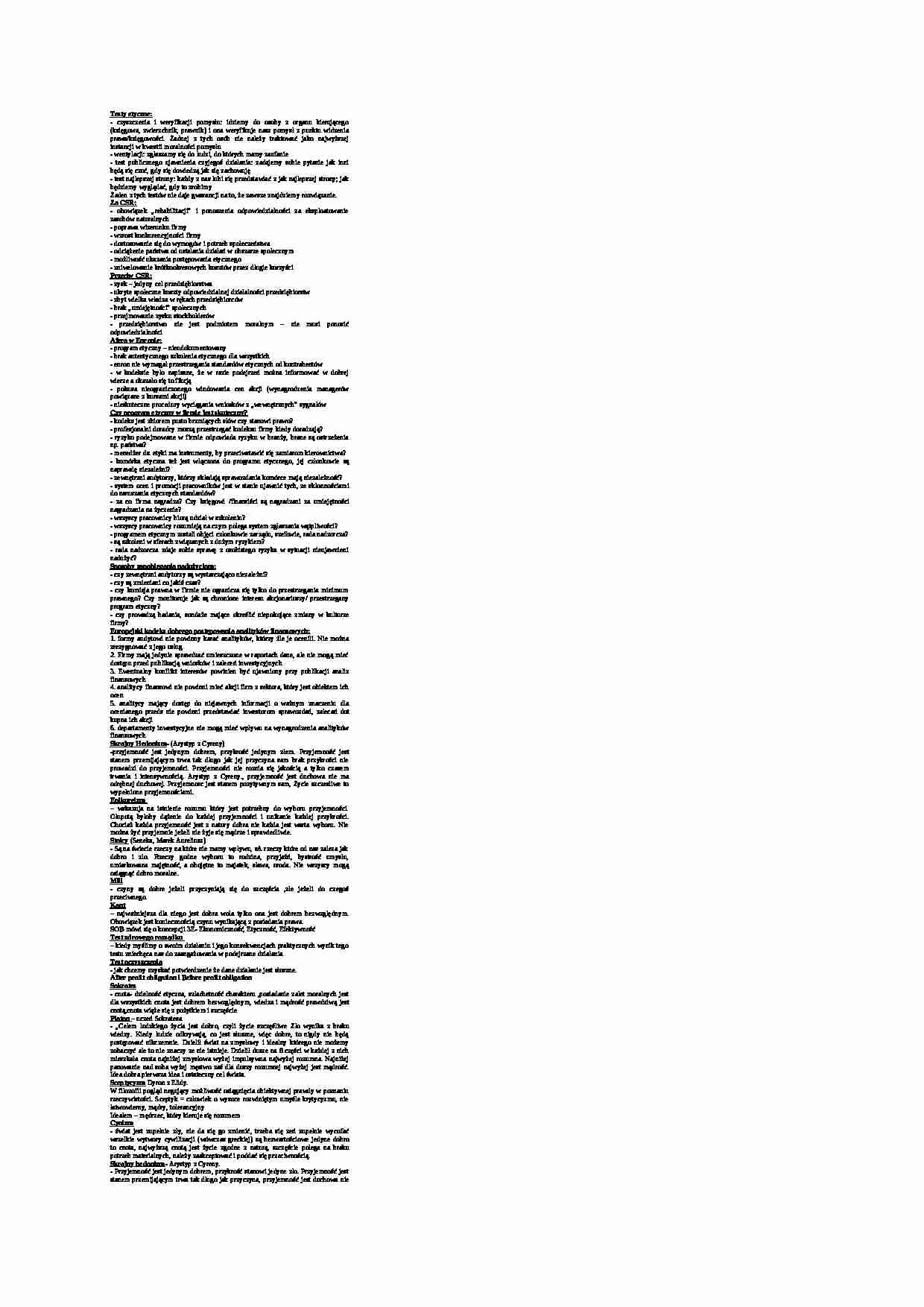 Społeczna odpowiedzialnosc biznesu-ściąga - strona 1