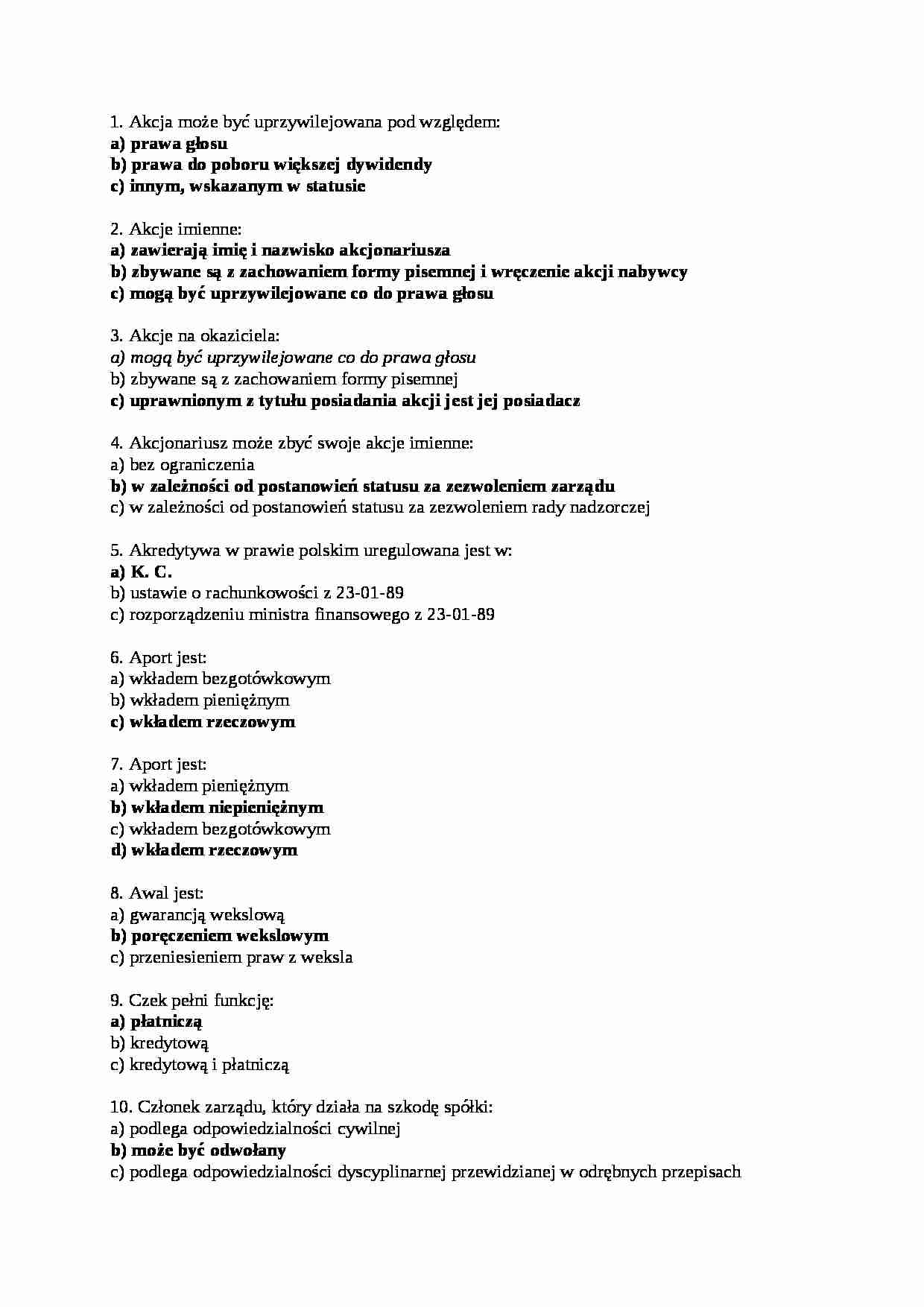 Prawo handlowe-pytania na egzamin - strona 1
