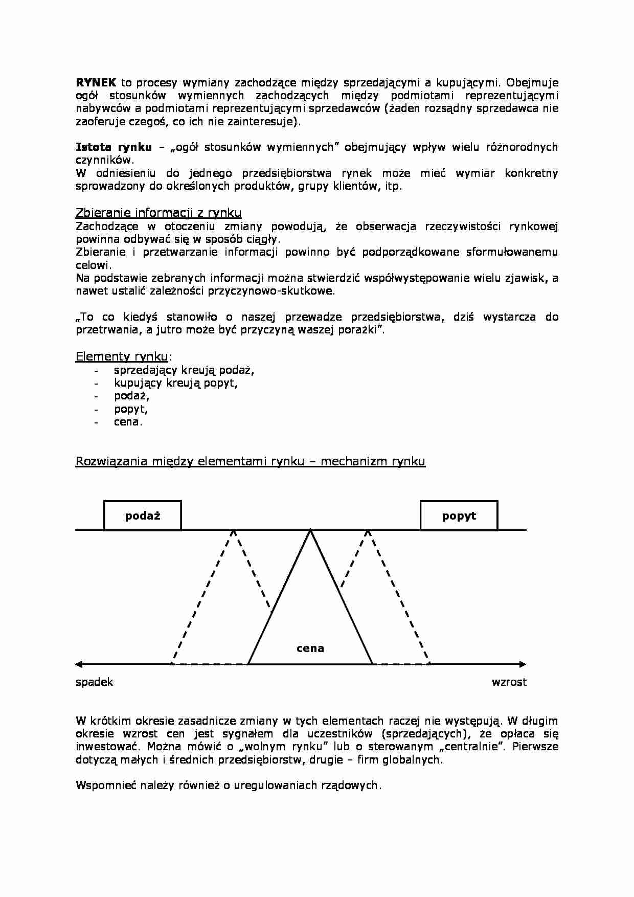 Istota rynku - strona 1