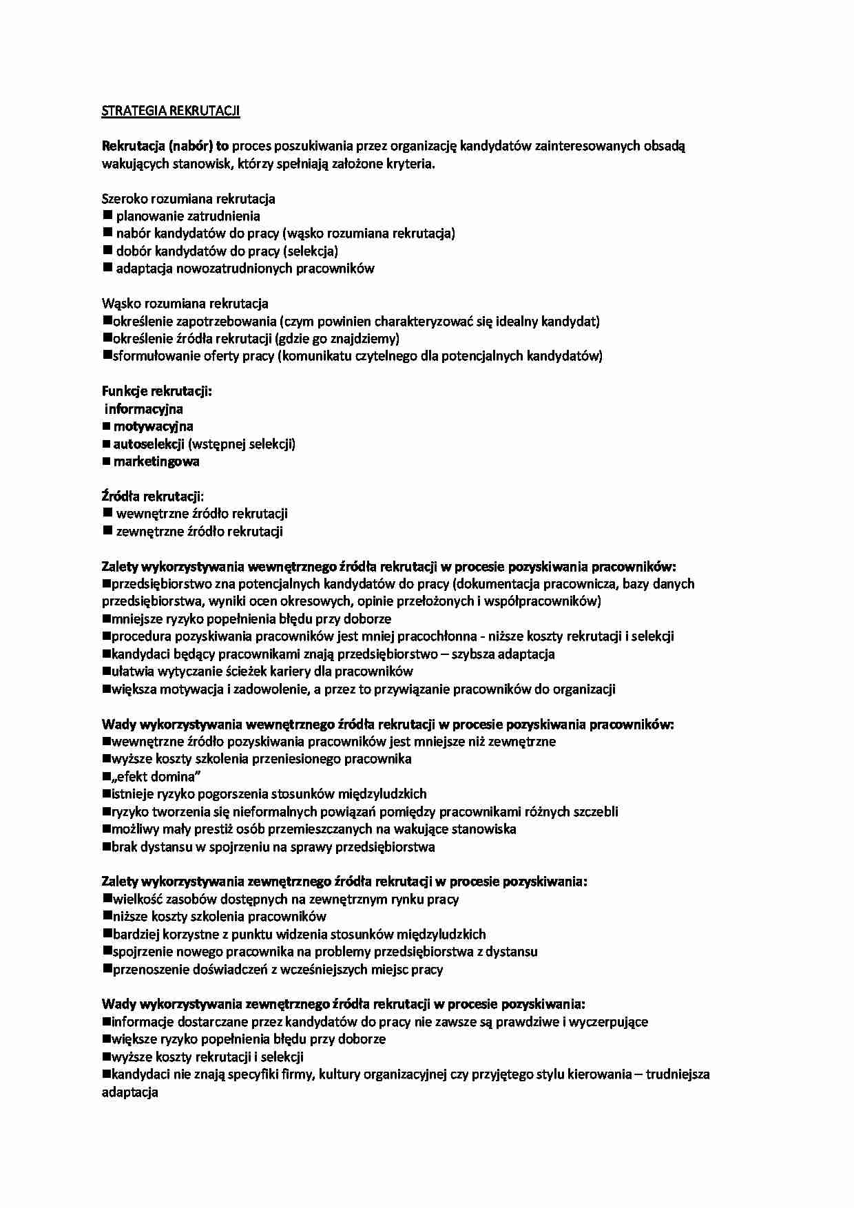 Strategia rekrutacji - strona 1