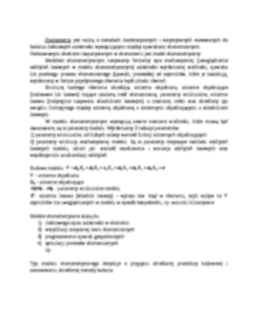 Klasyfikacja modeli ekonometrycznych - Modele statyczne - strona 2