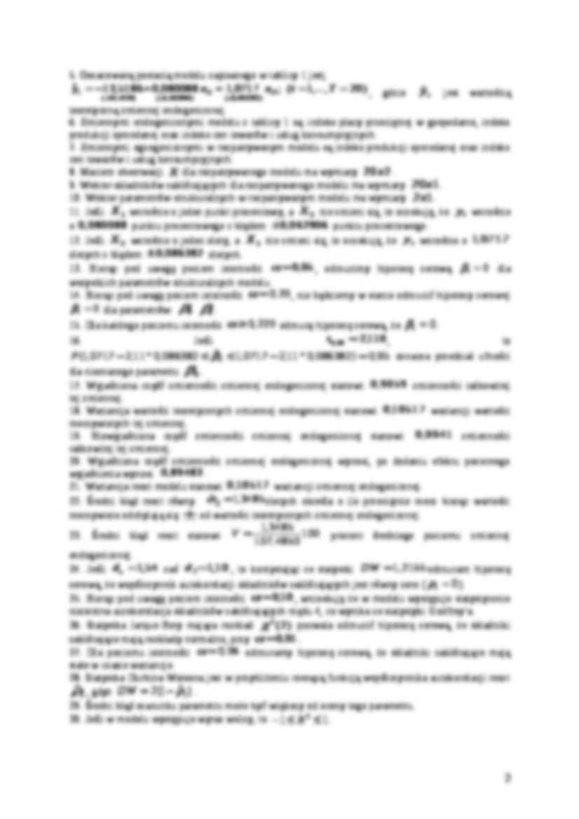 Egzamin testowy z ekonometrii - strona 2