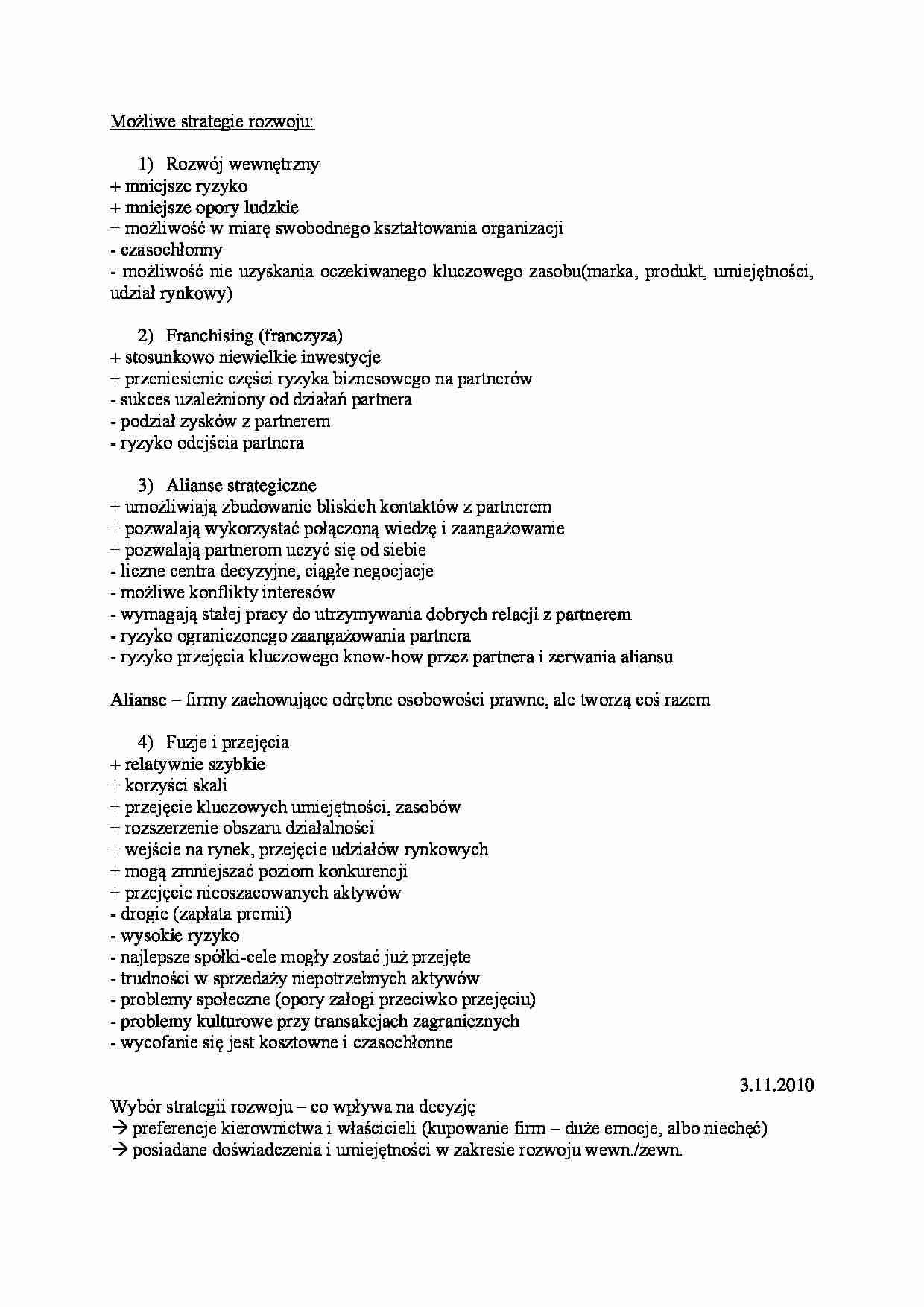 Strategie rozwoju-opracowanie - strona 1