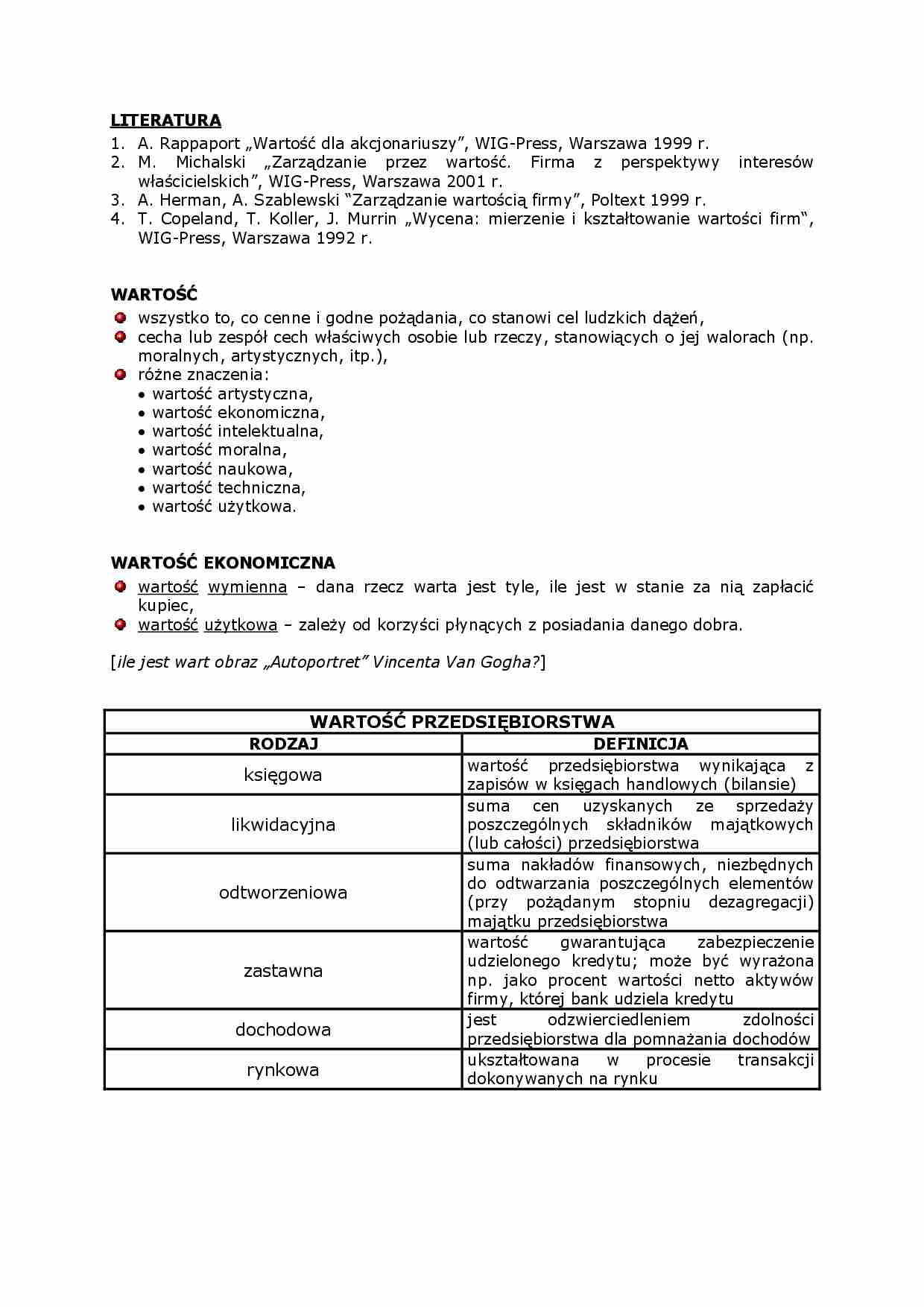 Wartość przedsiębiorstwa - strona 1