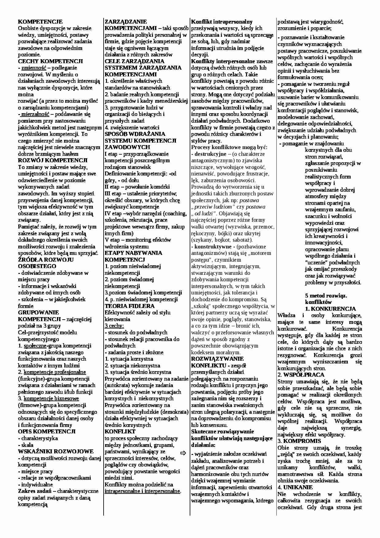 Psychologia kierowania-ściąga na zaliczenie - strona 1