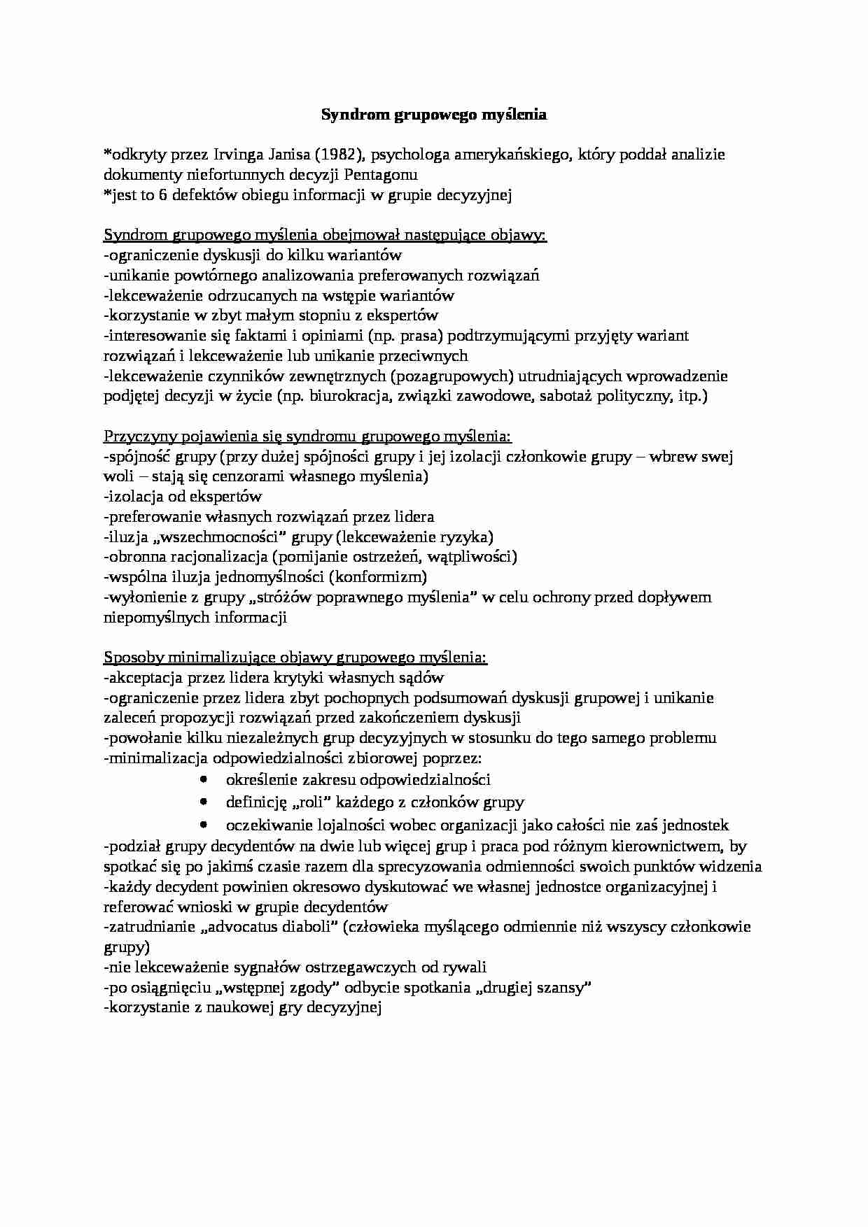 Syndrom grupowego myślenia - strona 1