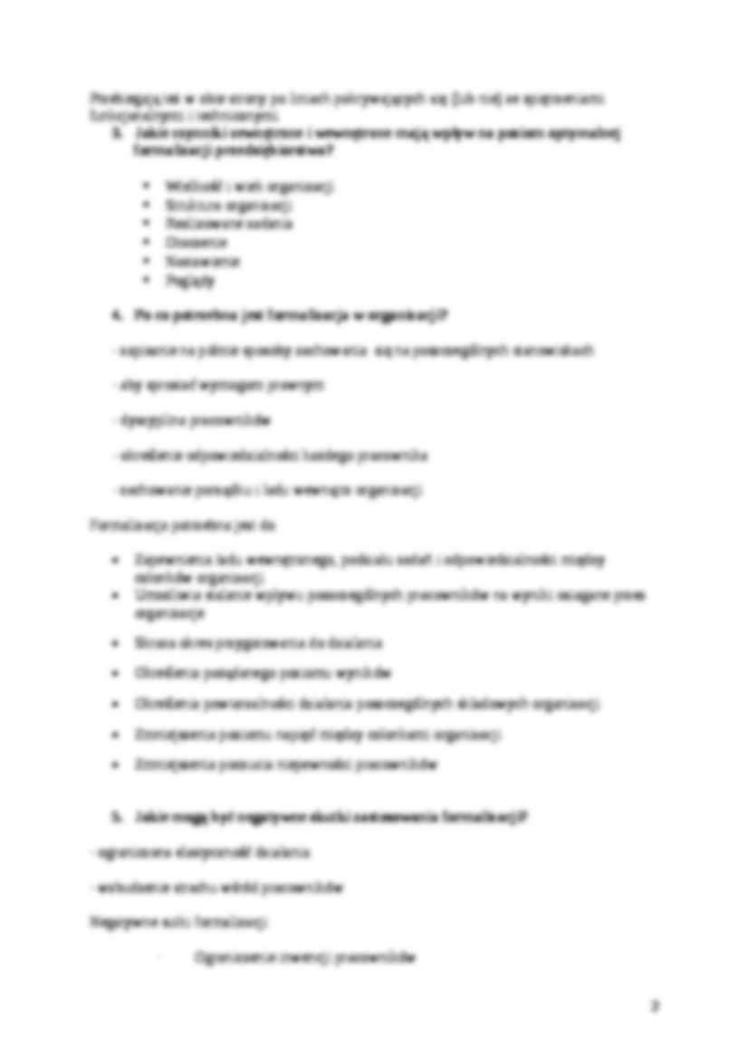 Zagadnienia do kolokwium z przedmiotu Zachowania organizacyjne - strona 2