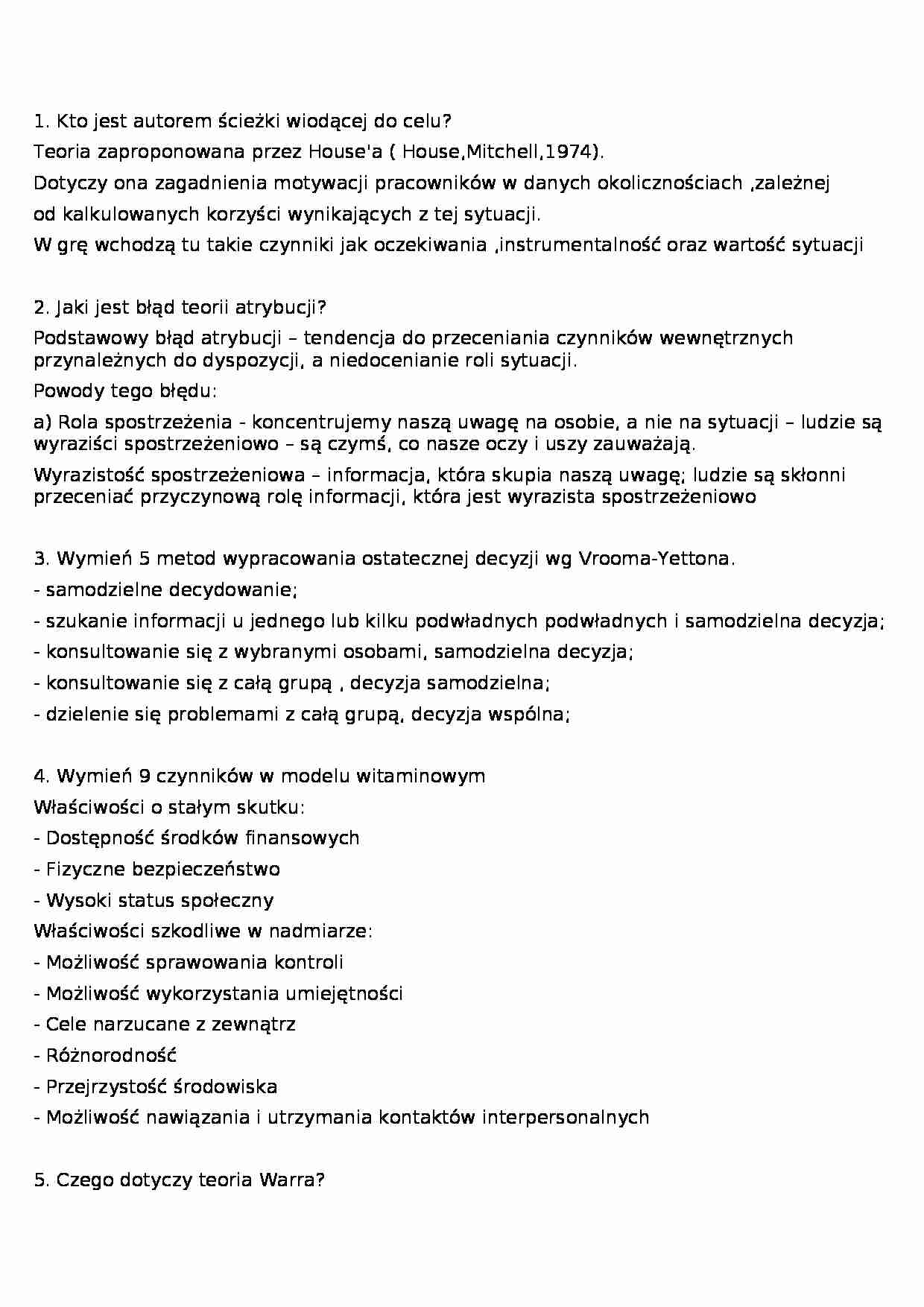 Psychologia pracy-test na zaliczenie (1) - strona 1