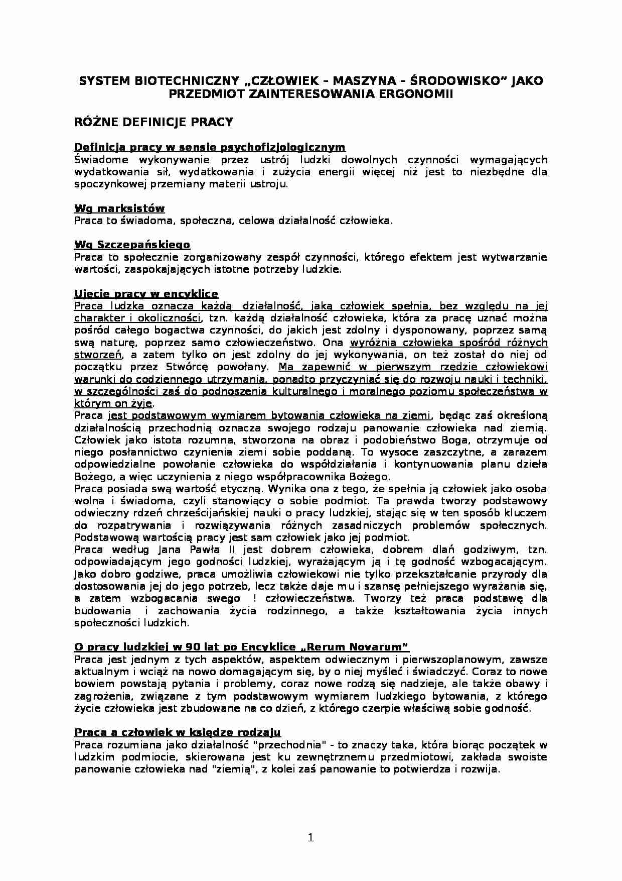 System biotechniczny człowiek-maszyna-środowisko - strona 1