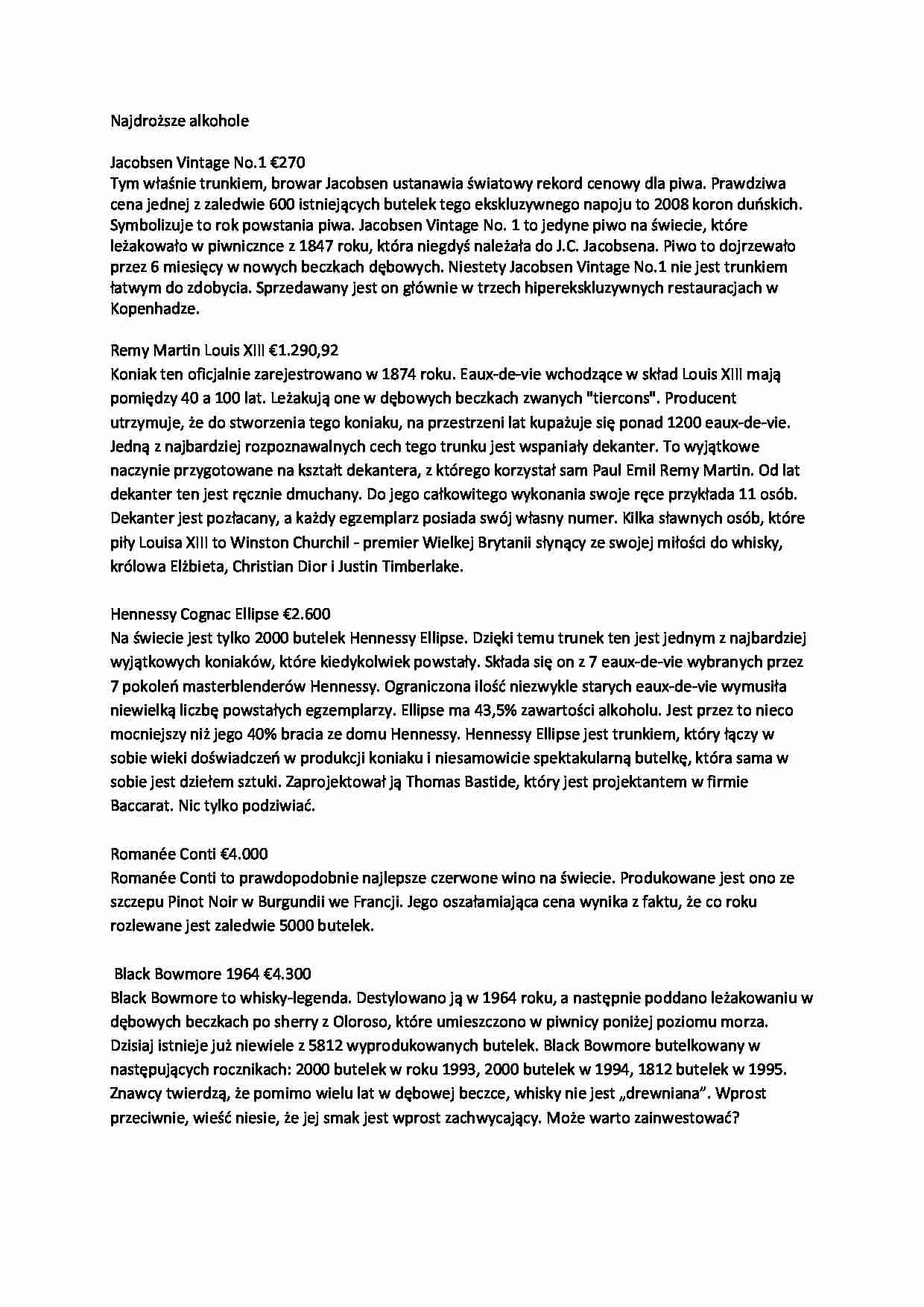 Najdroższe alkohole-opracowanie - strona 1