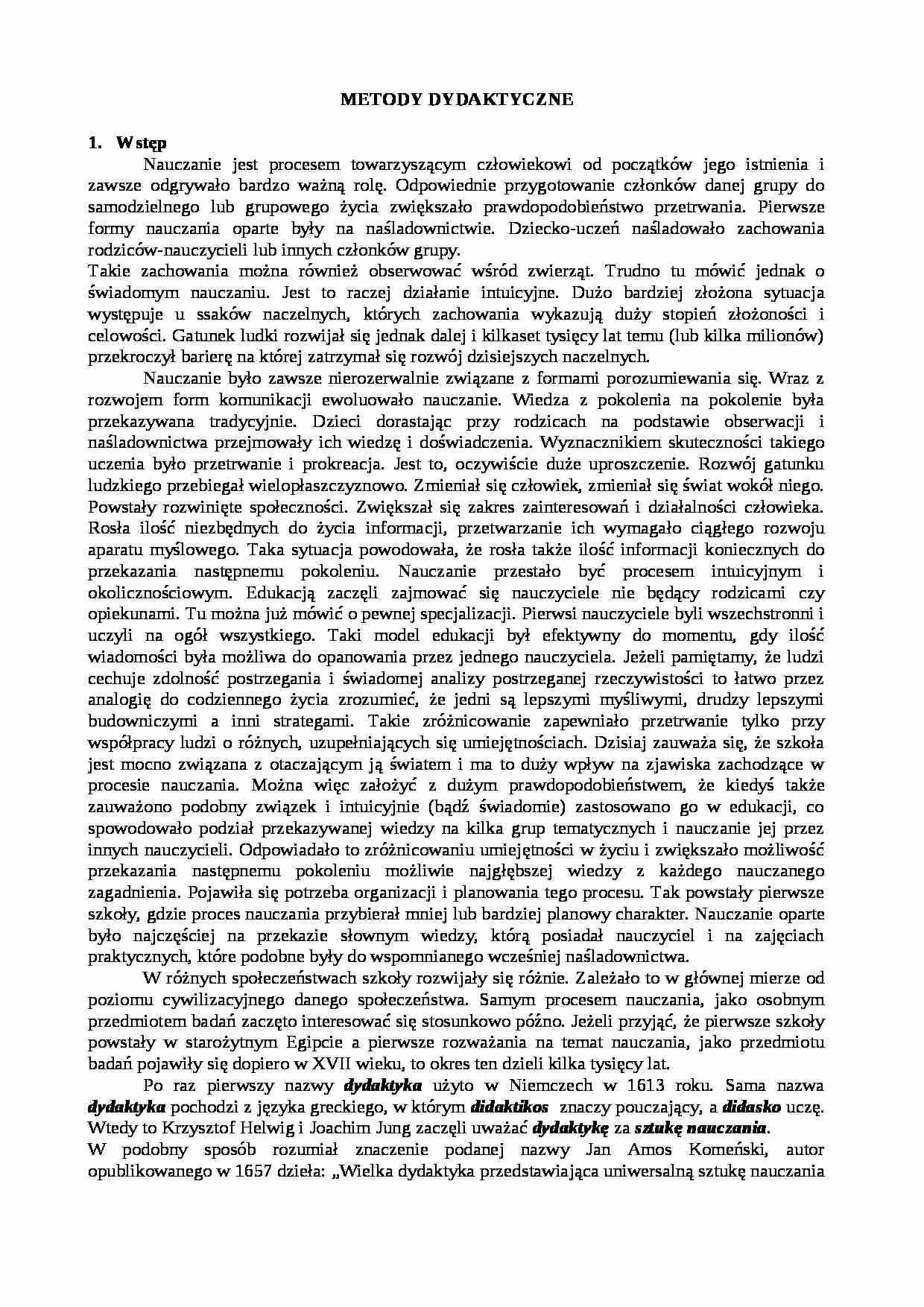 Metody dydaktyczne - strona 1