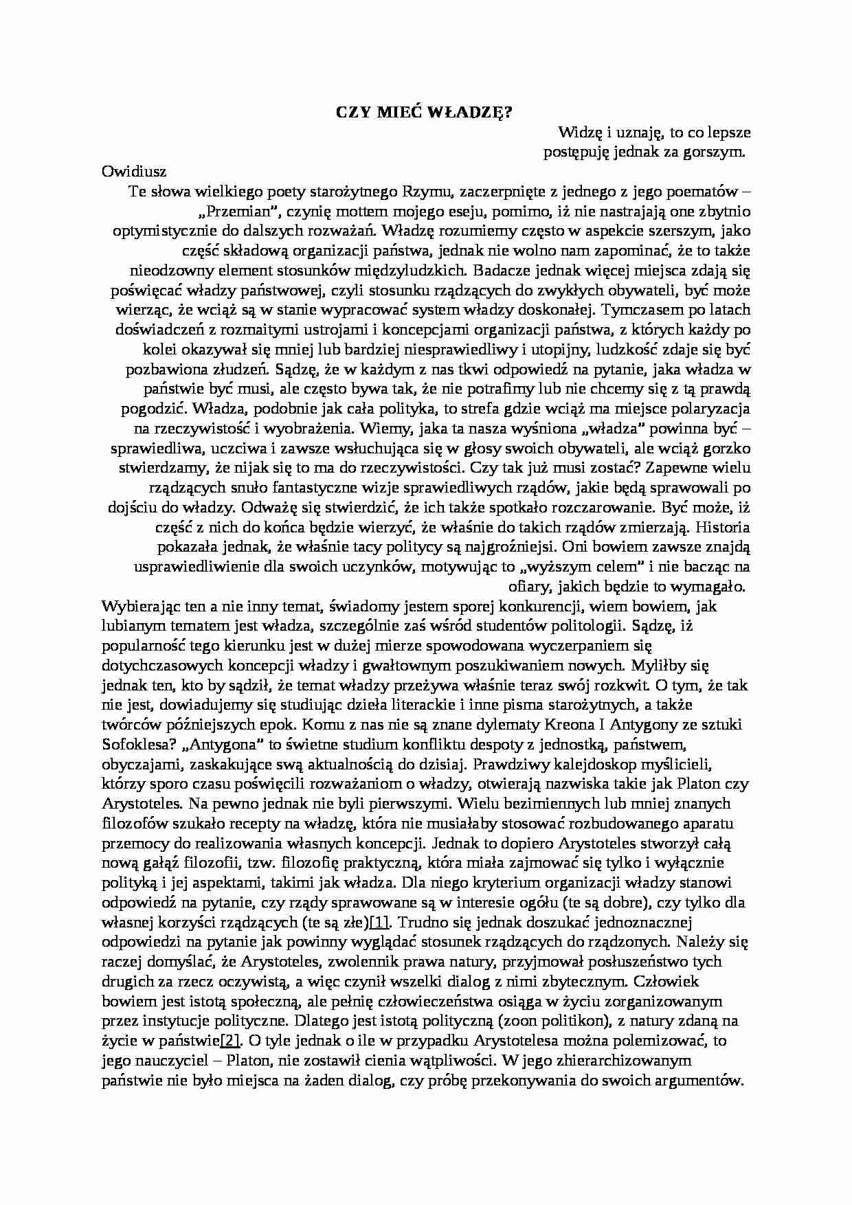 Czy mieć władzę-Owidiusz interpretacja - strona 1