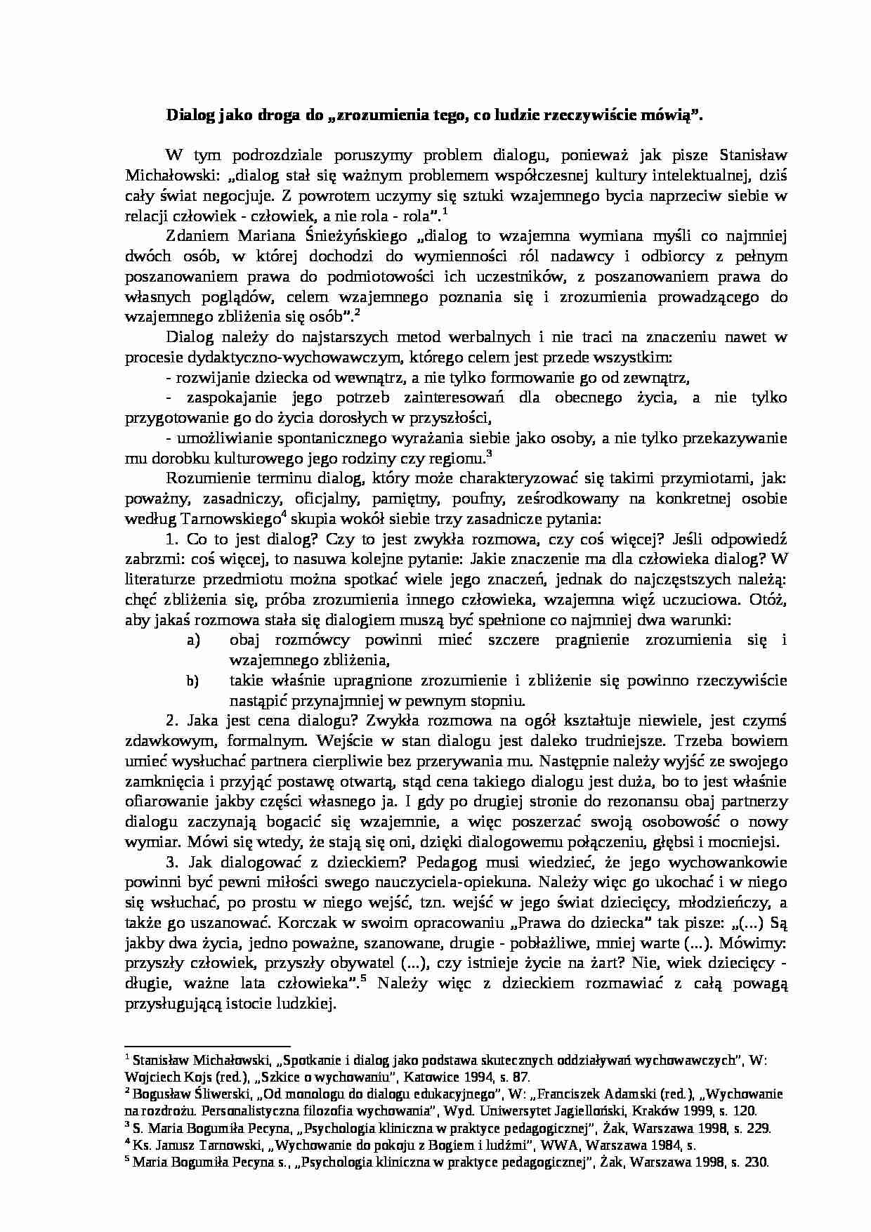 Dialog jako droga do „zrozumienia tego, co ludzie rzeczywiście mówią - strona 1