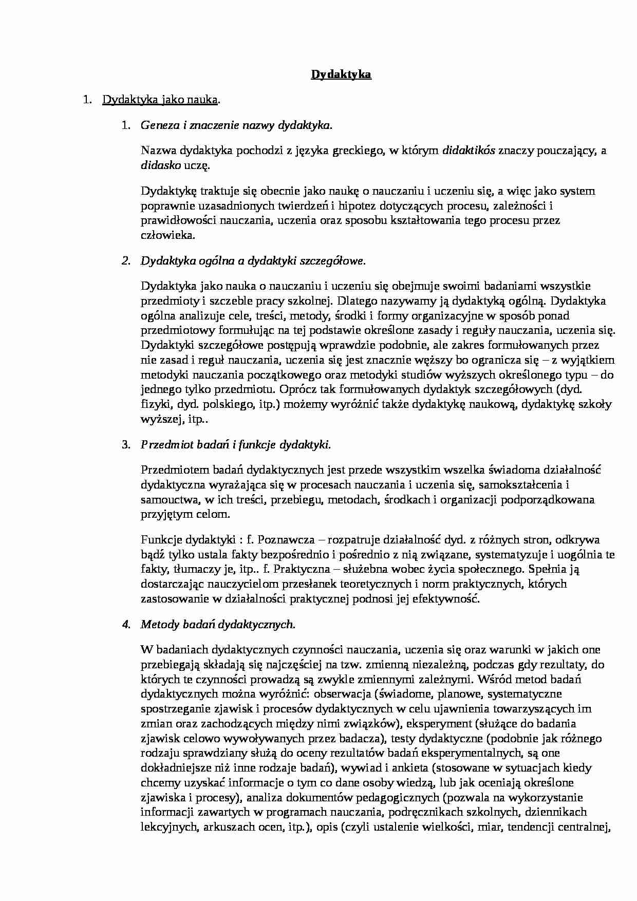 Dydaktyka jako nauka - strona 1