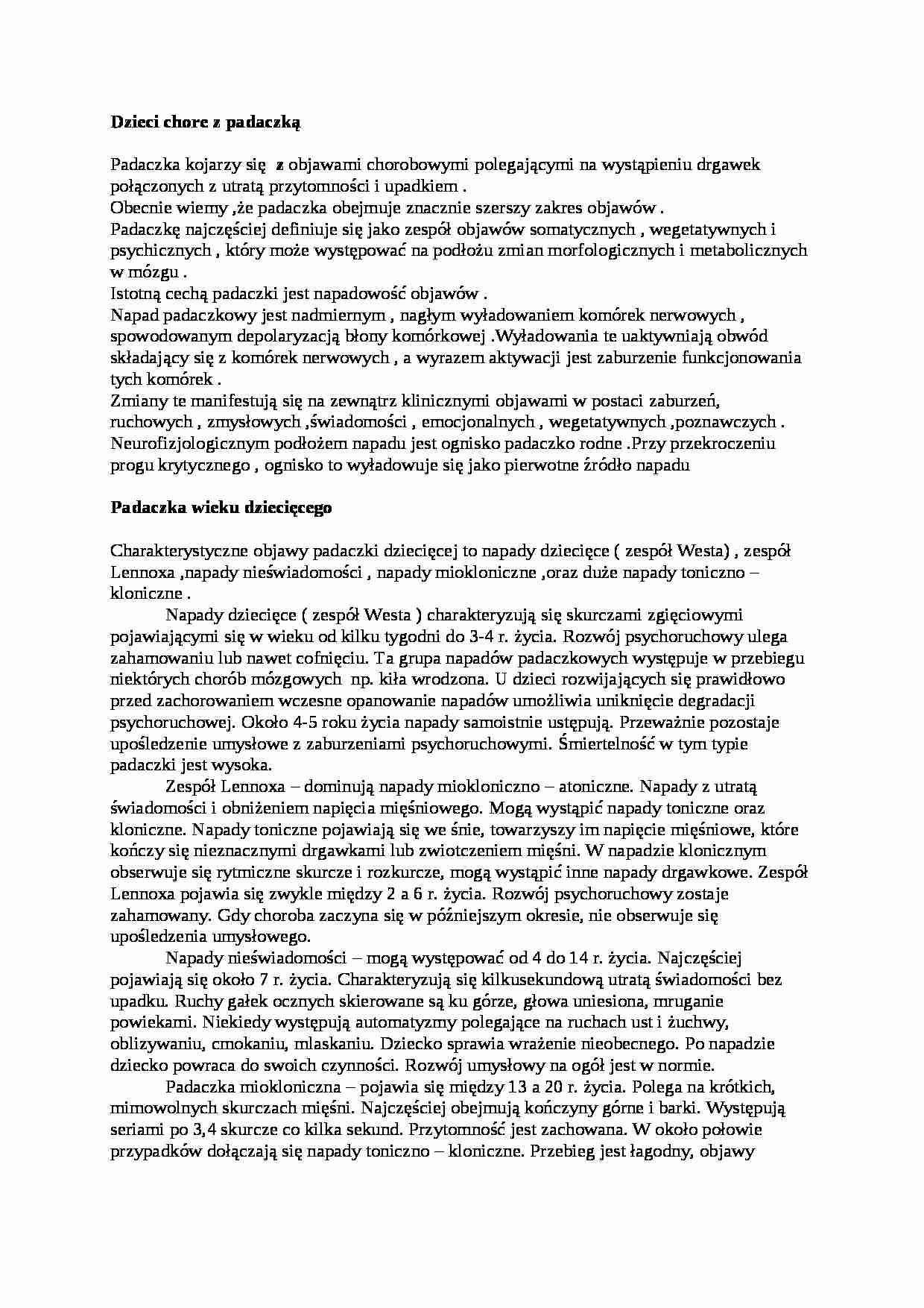 Dzieci chore z padaczką - strona 1