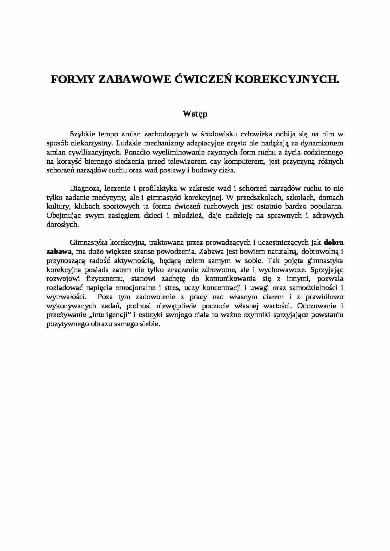 Formy zabawowe ćwiczeń korekcyjnych - strona 1