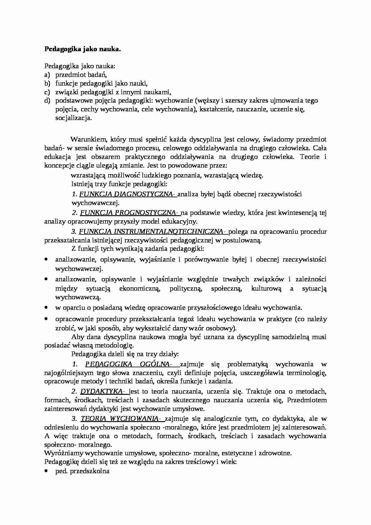 Pedagogika jako nauka - strona 1